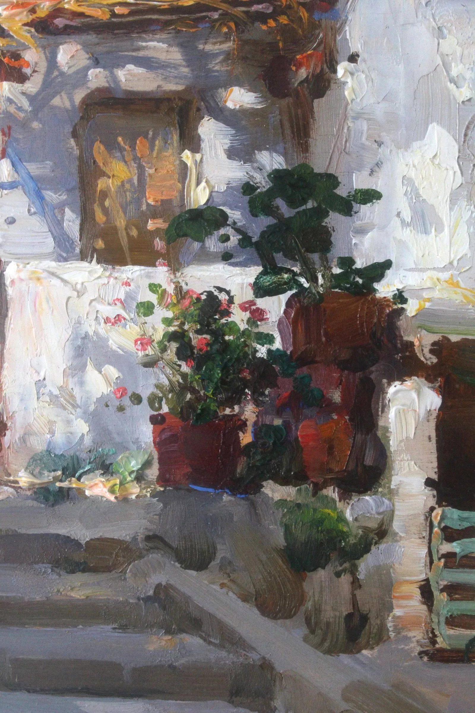 Mid 20th Century Terrazza (20th Century Impressionist Italy Village Painting), Sabatino Mirabella - 7
