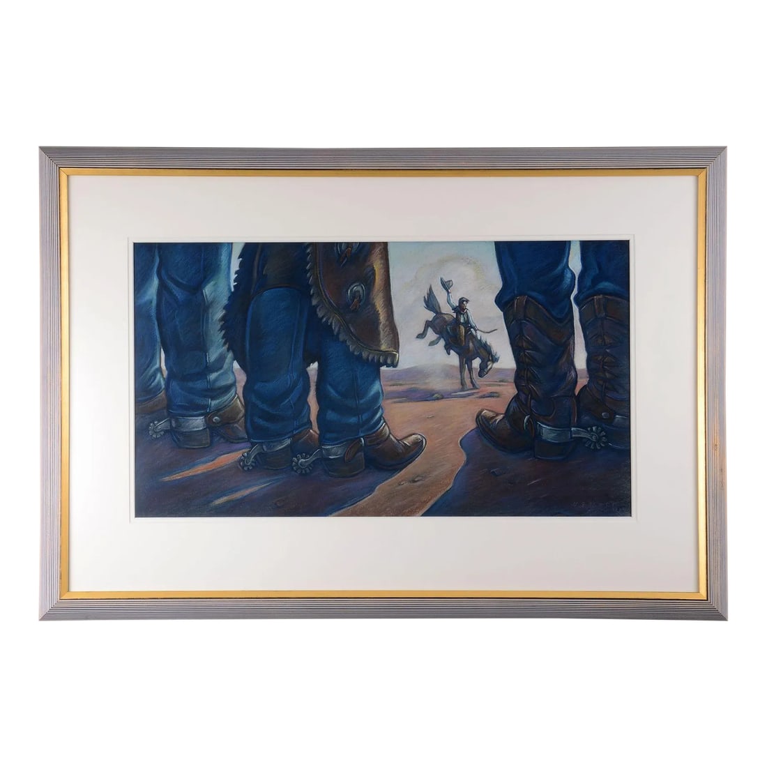 Howard Post "Rider & Boots" Pastel on Paper (1 of 6)