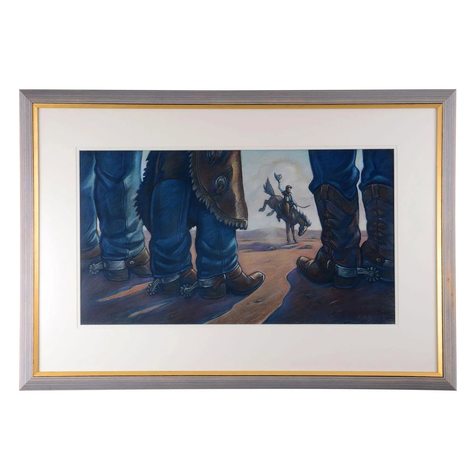 Howard Post "Rider & Boots" Pastel on Paper - 6