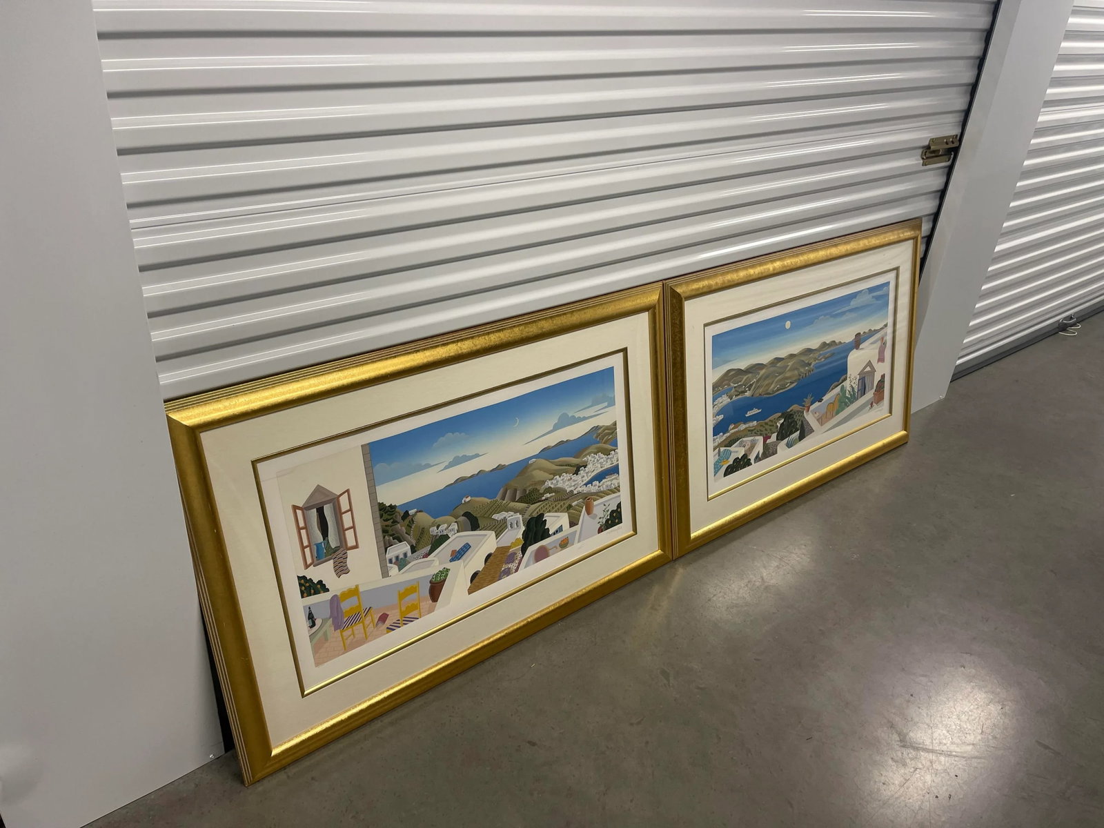 Vintage Postmodern Thomas McKnight "Patmos" Panorama Left & Right Panel Hand-Pulled Serigraphs with - 11
