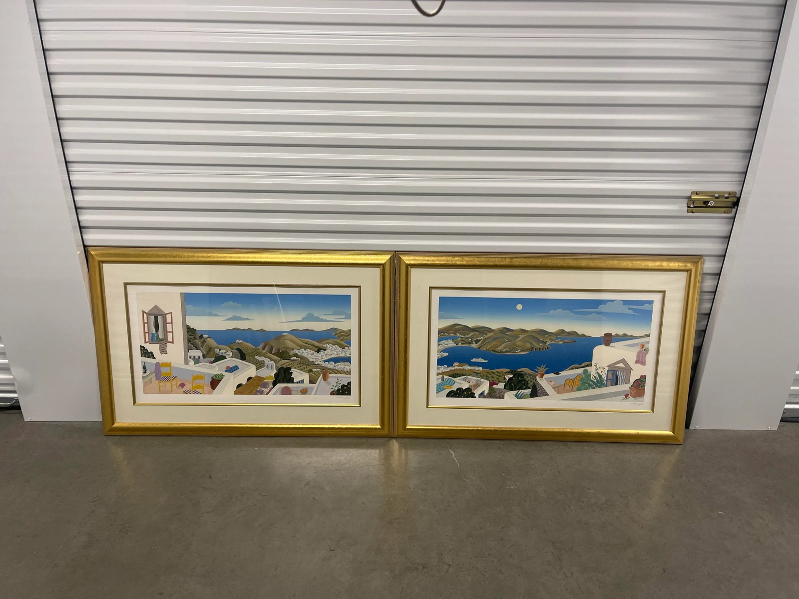 Vintage Postmodern Thomas McKnight "Patmos" Panorama Left & Right Panel Hand-Pulled Serigraphs with - 12