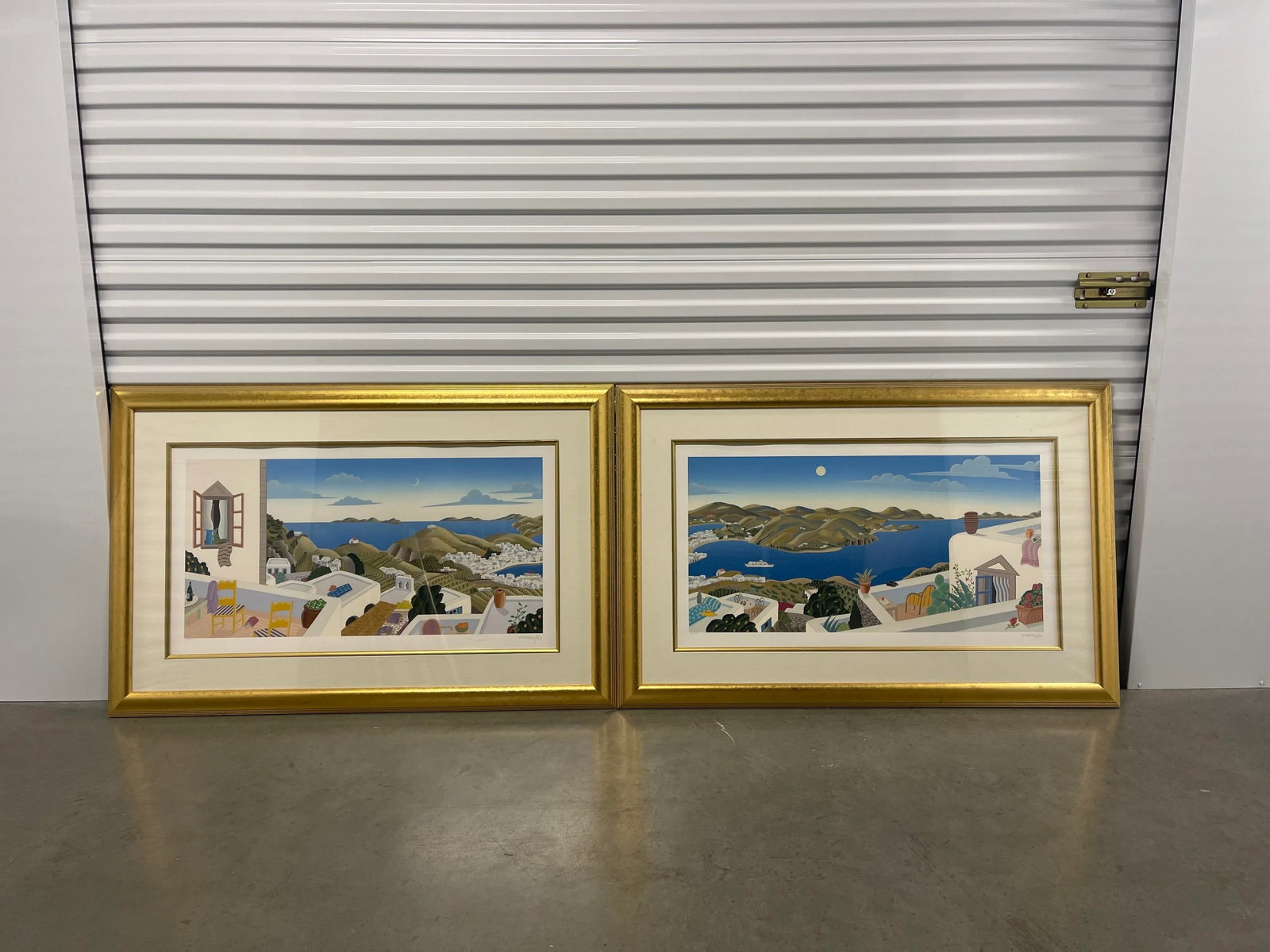 Vintage Postmodern Thomas McKnight "Patmos" Panorama Left & Right Panel Hand-Pulled Serigraphs with - 13
