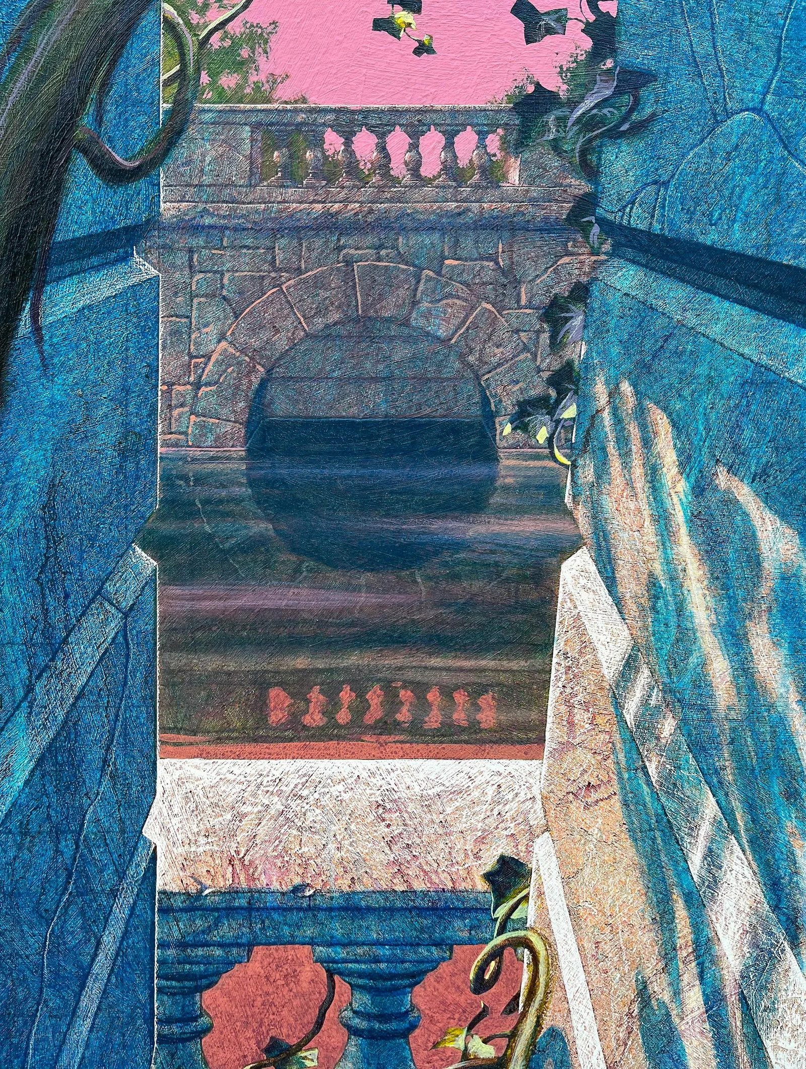 "Nimes 49" Large Oil Painting by George Kozmon, 1989 - 2