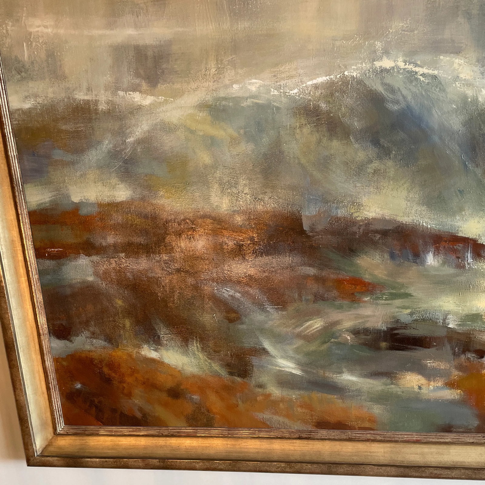 Original Impressionist Style Seascape Oil Painting of Waves Crashing on Rocks by Simon Addyman - 6