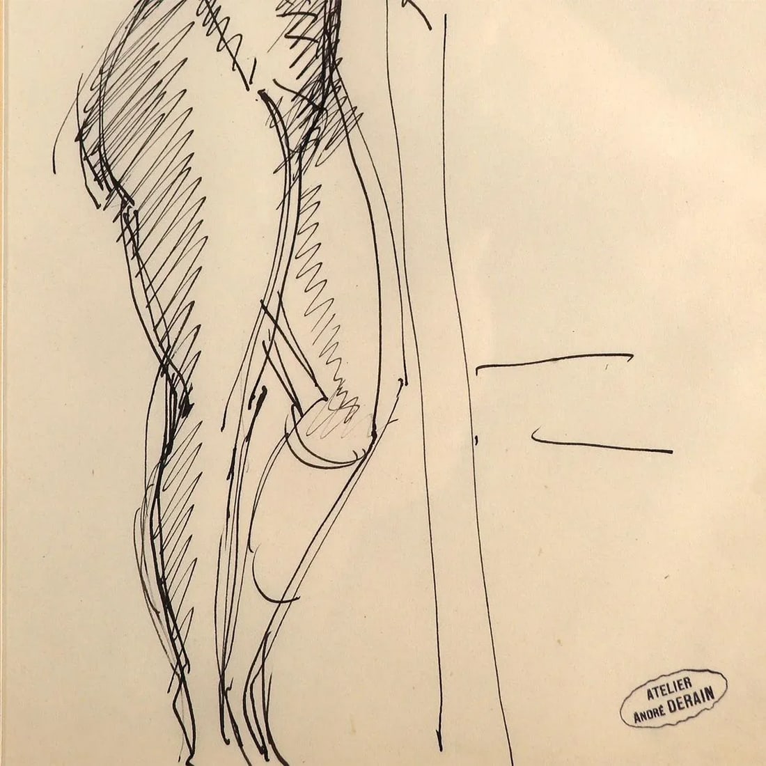 Early 20th Century Andre Derain Ink on Paper Drawing, Femme Nue Debout - 4