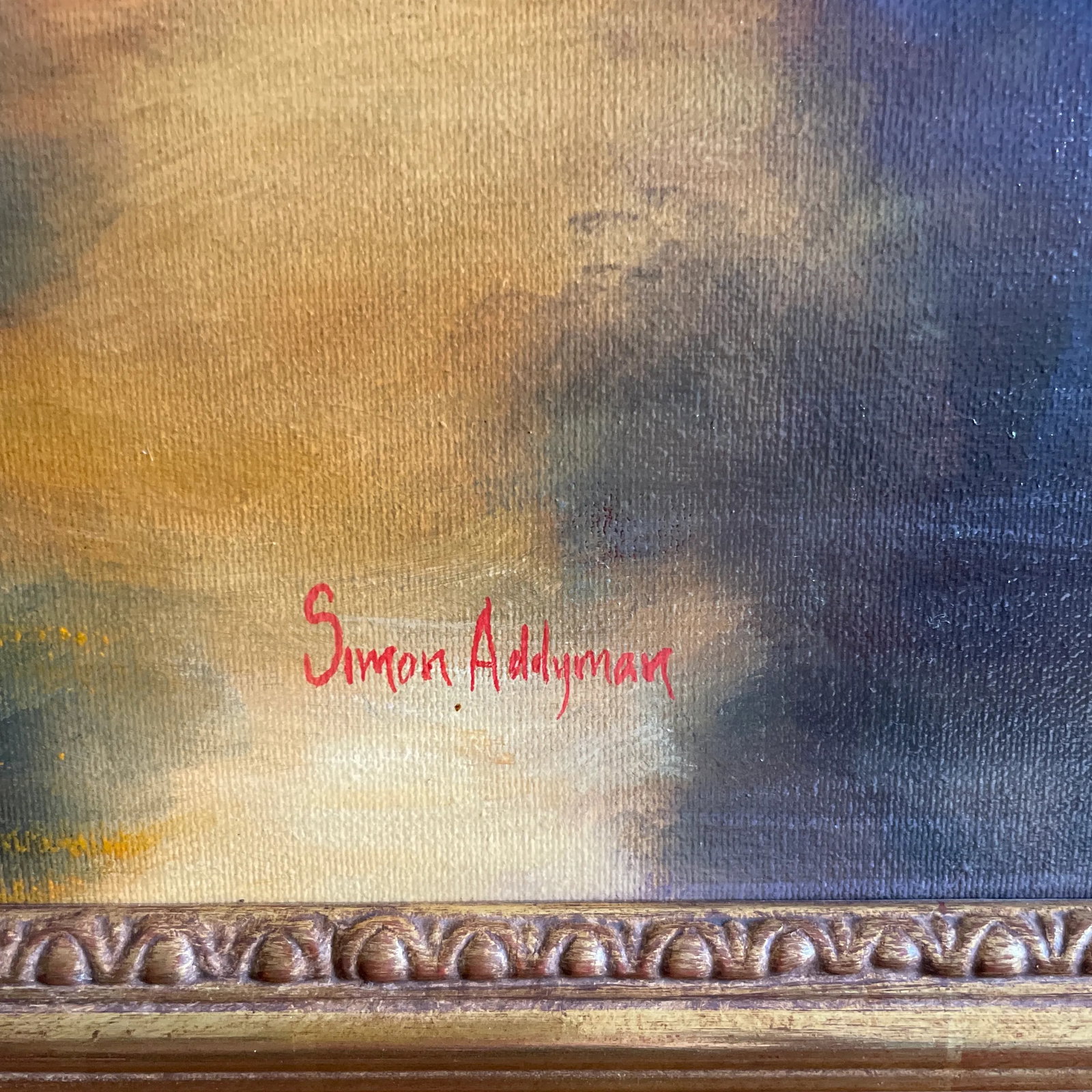 Vintage Barbizon School Style Landscape Oil Painting by Simon Addyman, Framed - 3