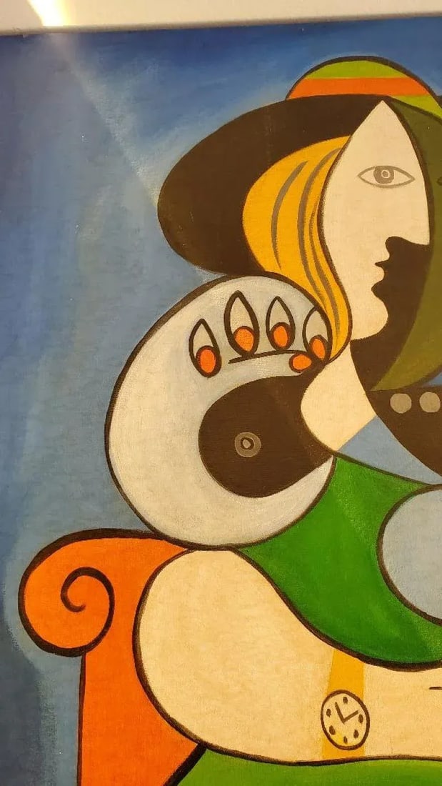 1930s Ray Martinez "Woman With Watch" Cubist Portrait Painting - 3