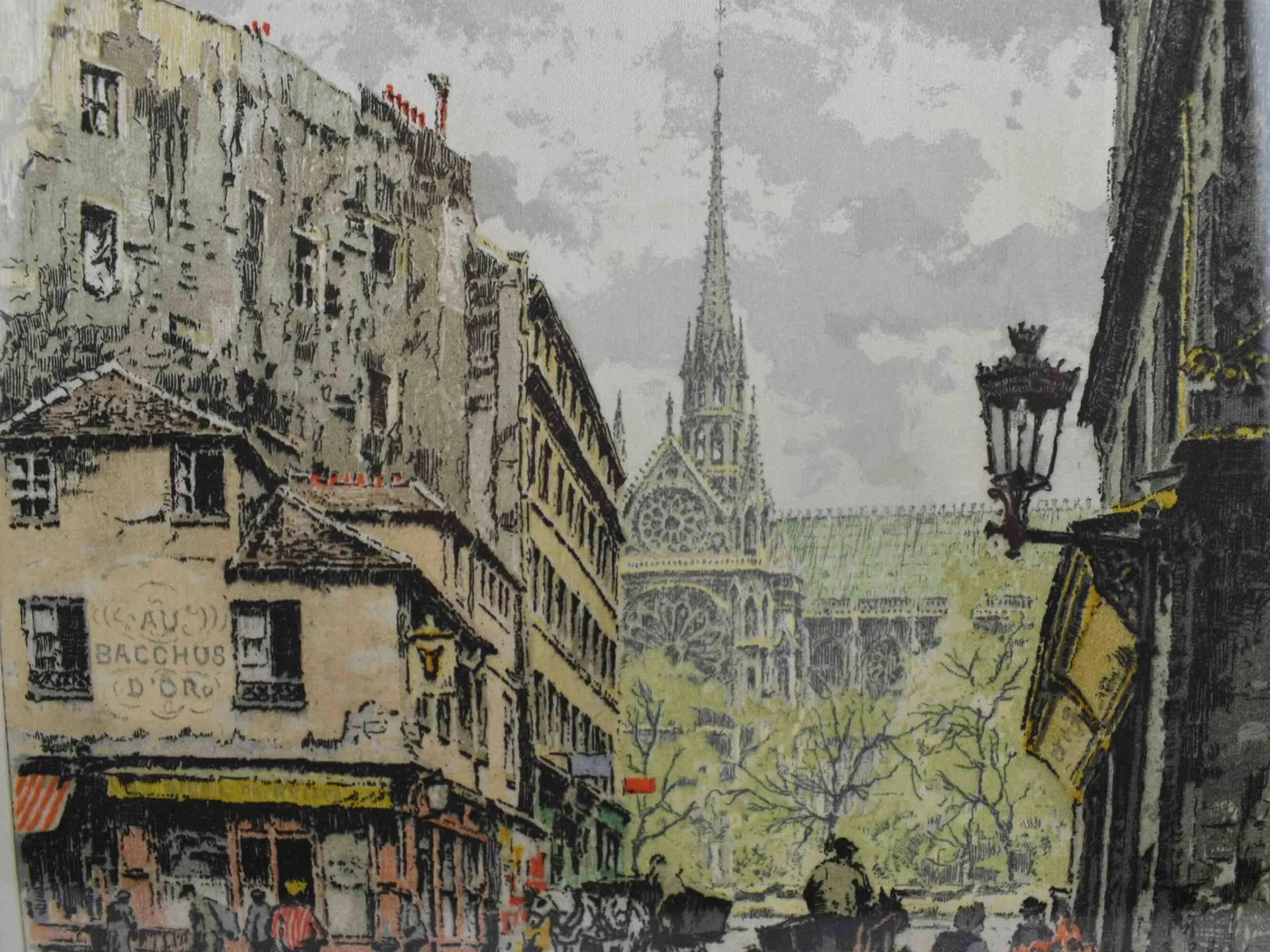 Mid 20th Century Original Silk Etching by Hans Figura European Cityscape Wall Art - 3