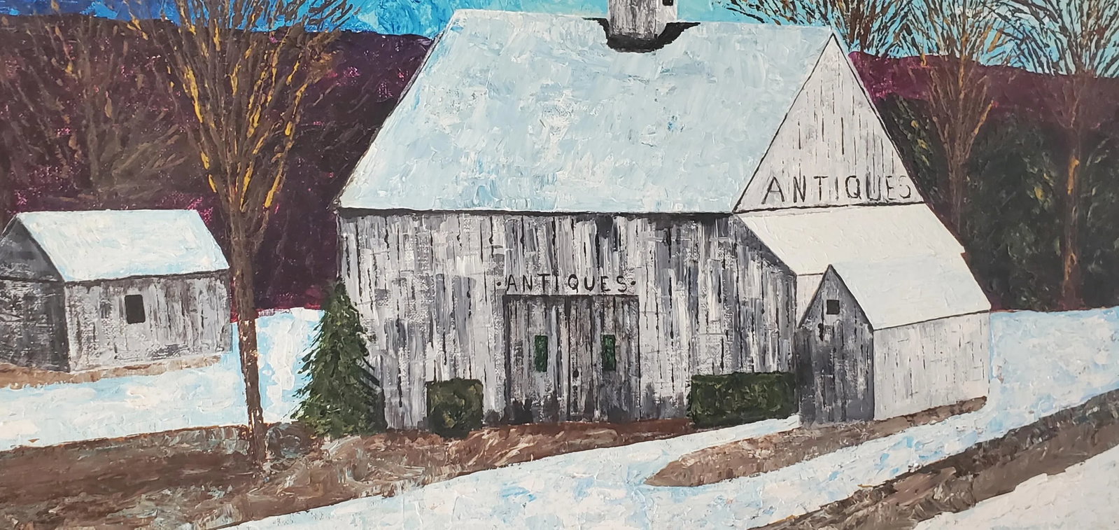 Vintage Oil Painting on Board of an Antique Barn by Paul McFadden, Framed - 5