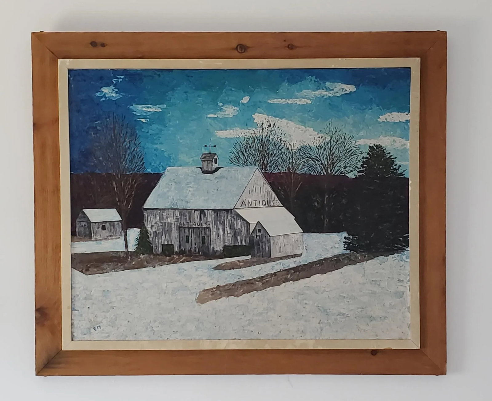 Vintage Oil Painting on Board of an Antique Barn by Paul McFadden, Framed - 6