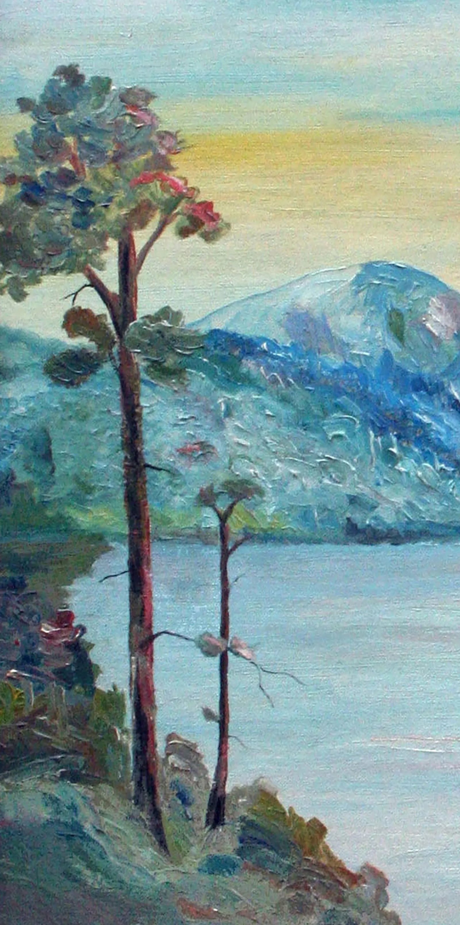 1930s "Pathway to the Lake" Mountain Landscape Painting by A. Griffin, Framed - 3