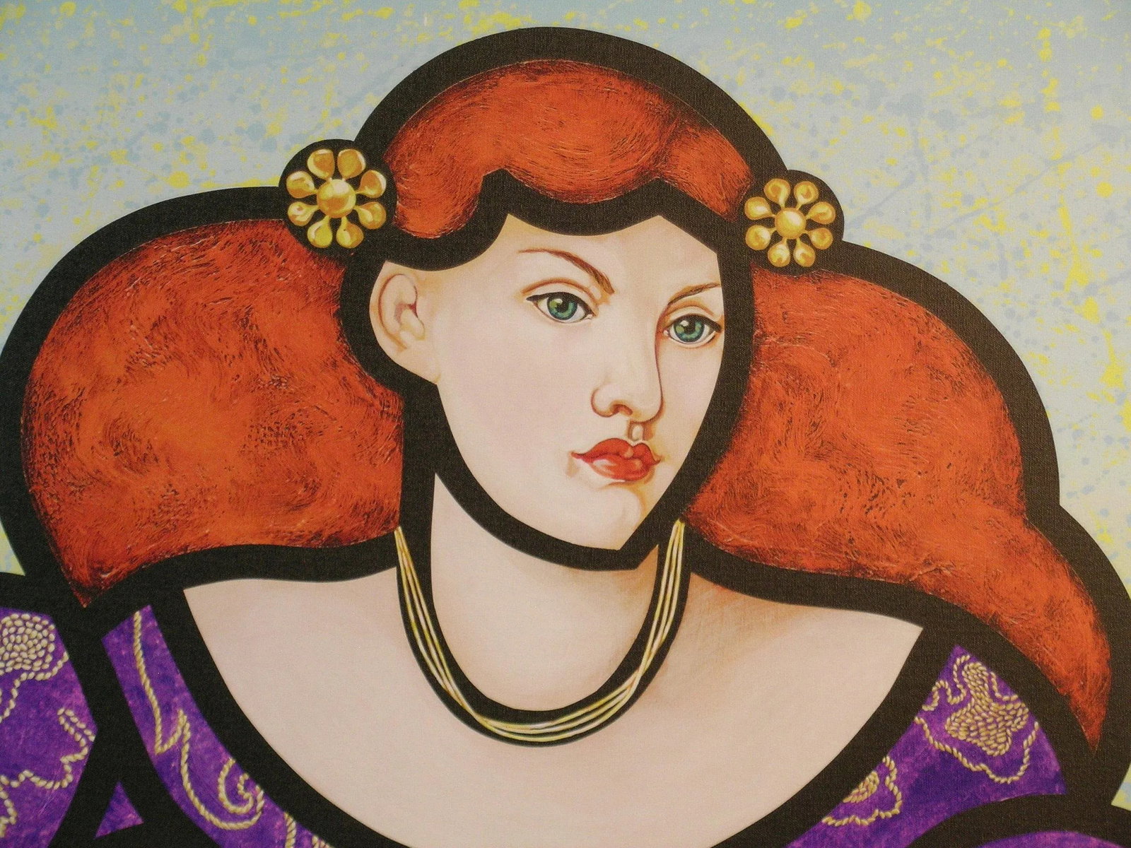 Contemporary Archival Portrait Print of a Courtisan on Canvas - 2