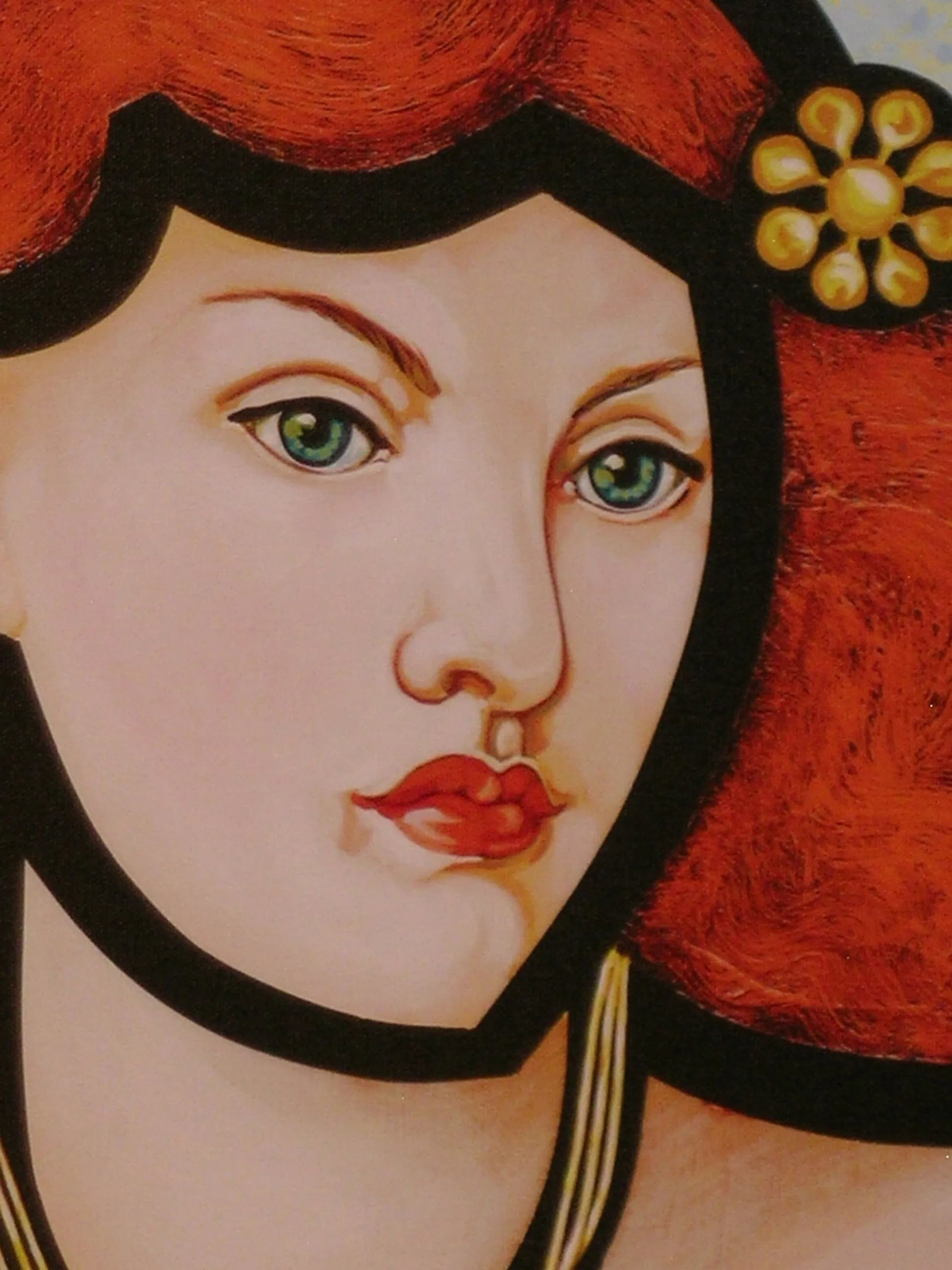 Contemporary Archival Portrait Print of a Courtisan on Canvas - 4