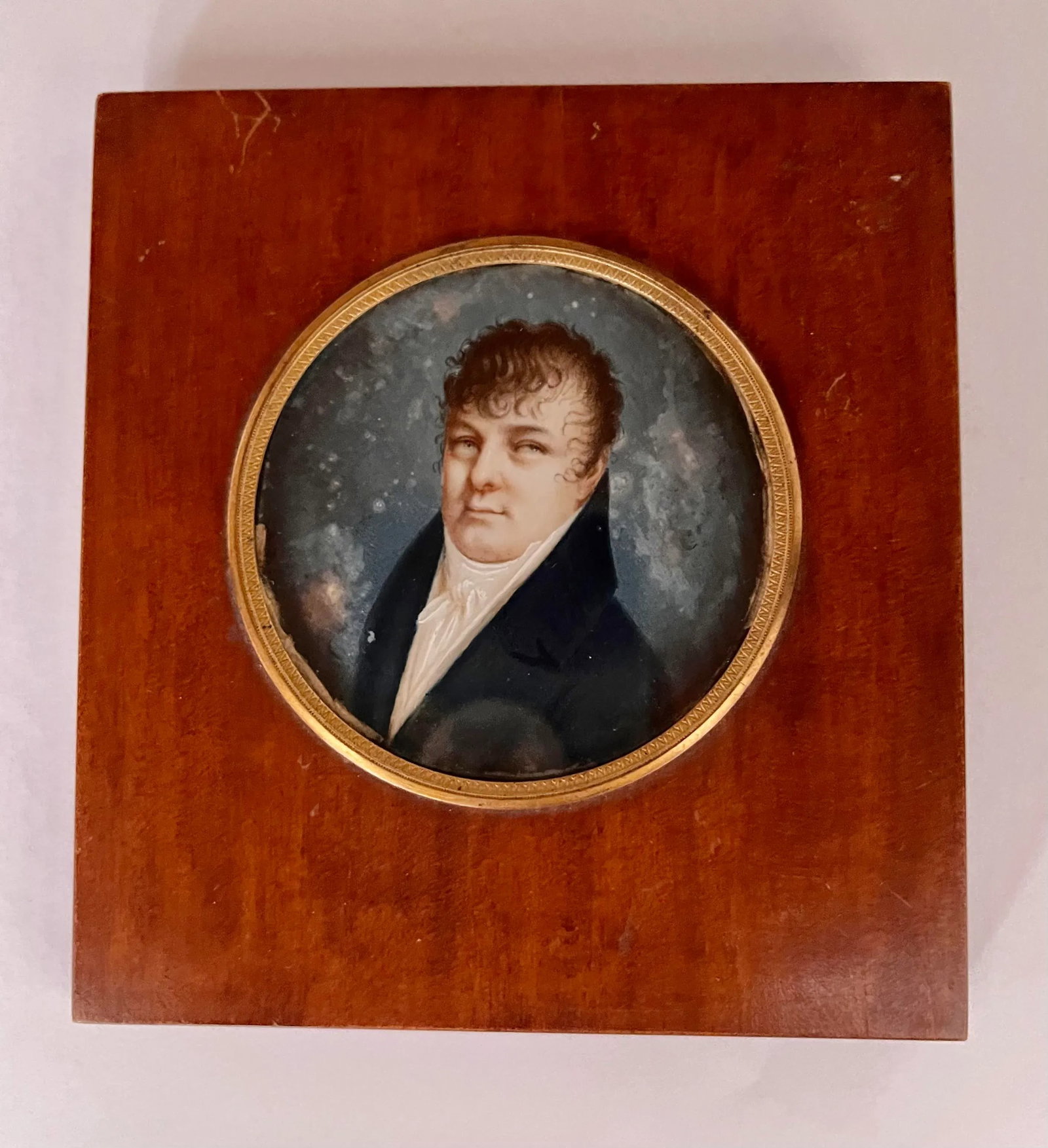 19th Century Miniature Portrait Painting of an Aristocratic Gentleman, Framed - 6