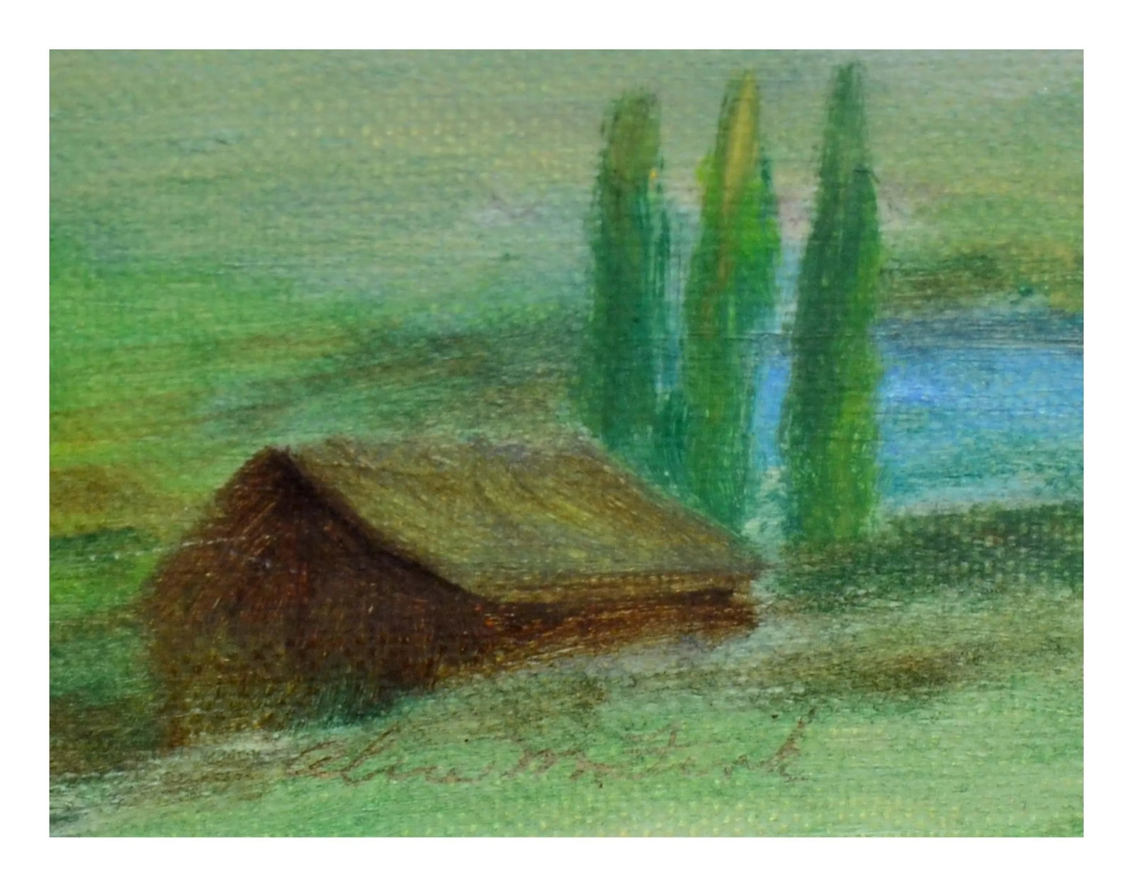 Mid Century Landscape -- Homestead Beneath a Desert Mountain by Alice M. Fink - 3
