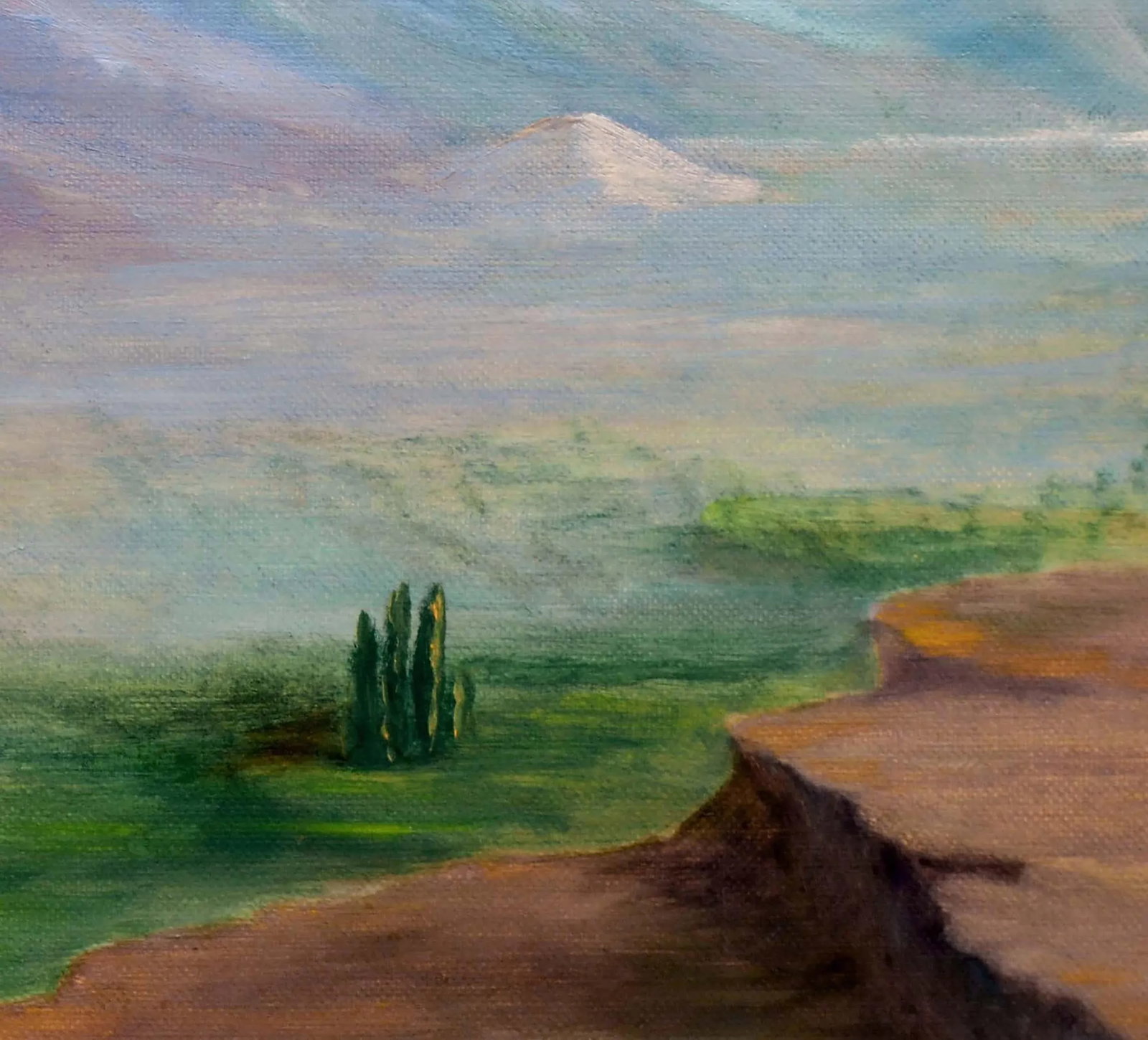 Mid Century Landscape -- Homestead Beneath a Desert Mountain by Alice M. Fink - 5