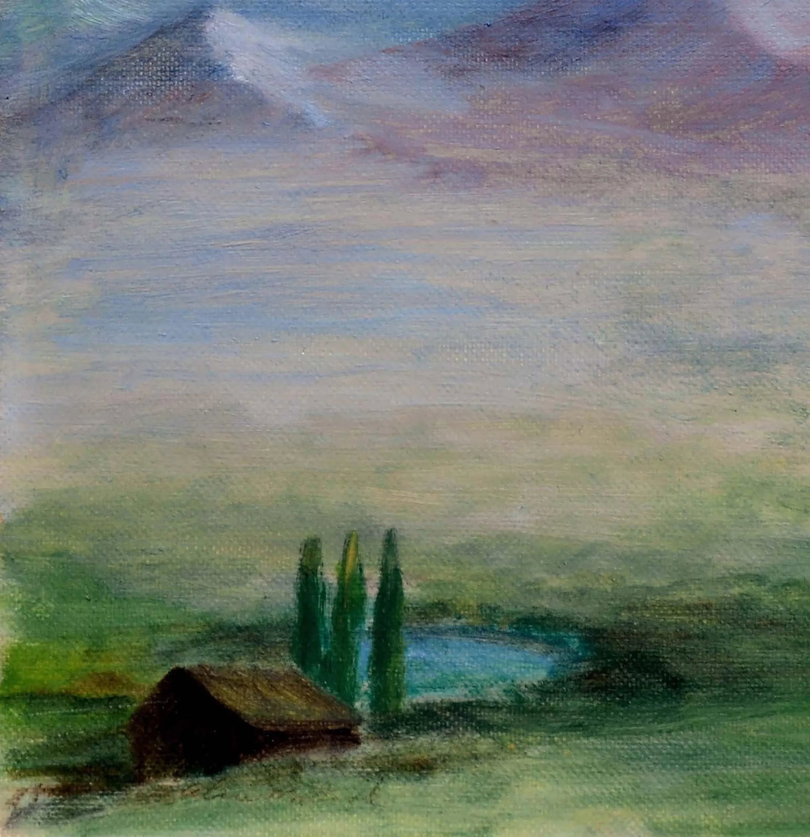 Mid Century Landscape -- Homestead Beneath a Desert Mountain by Alice M. Fink - 6
