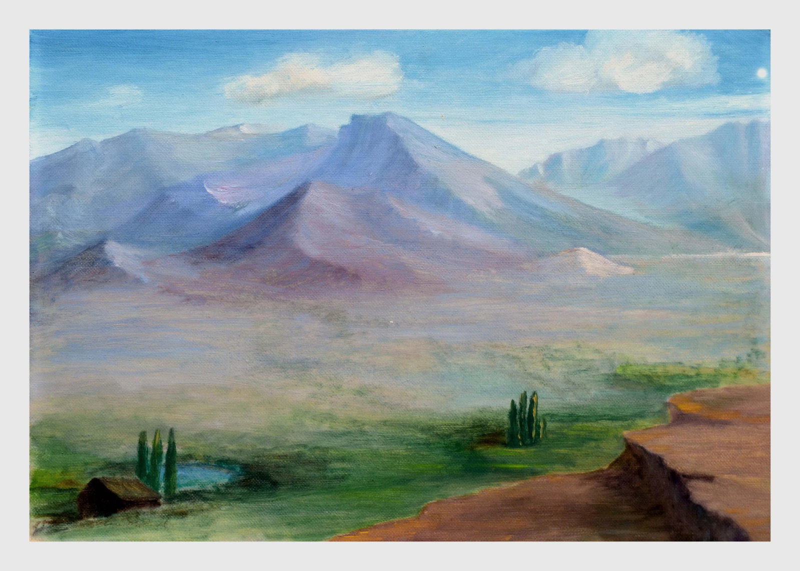 Mid Century Landscape -- Homestead Beneath a Desert Mountain by Alice M. Fink - 9