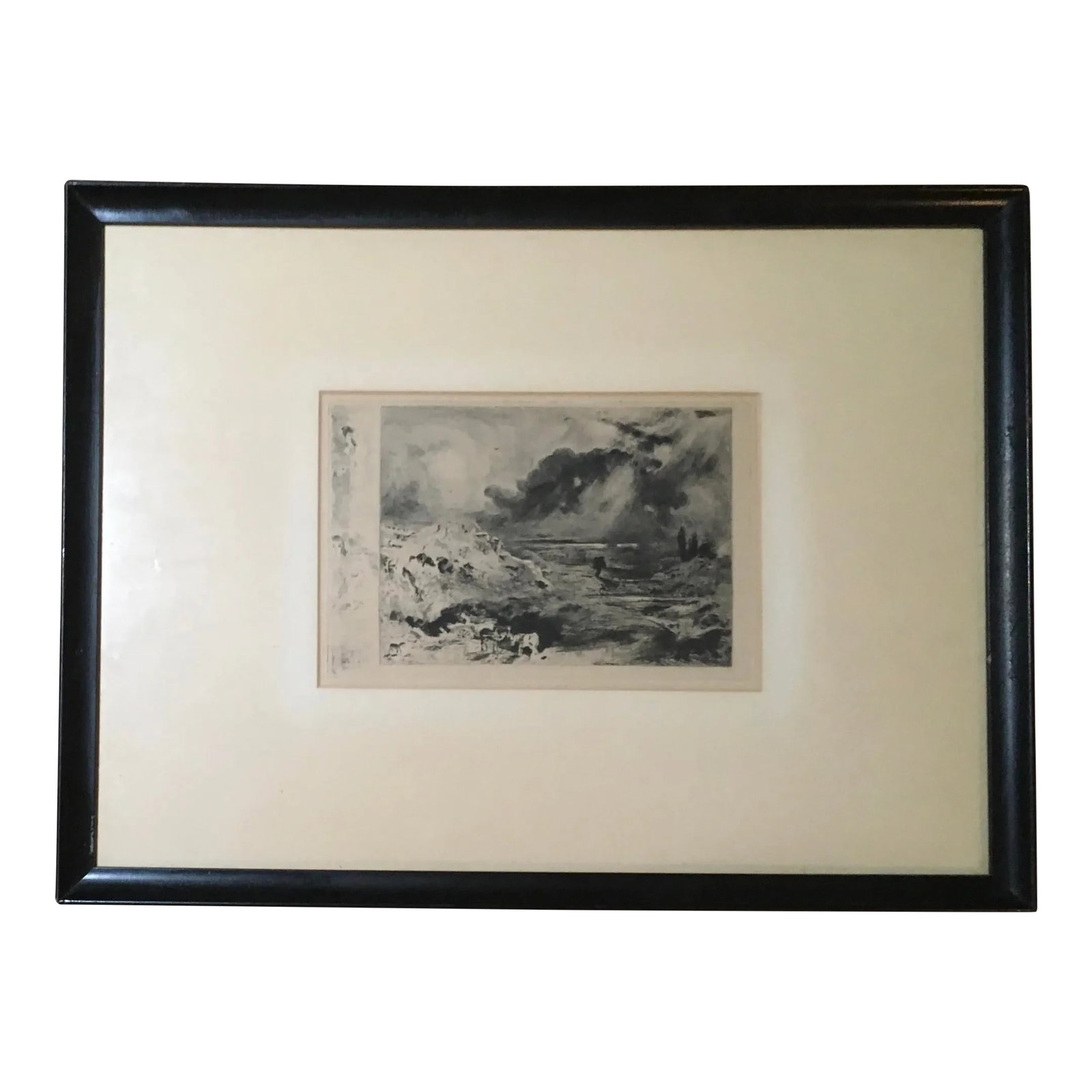 Framed Felix Hilaire Buhot Drypoint Etching "L'Orage (The Storm)", 1879 (1 of 6)