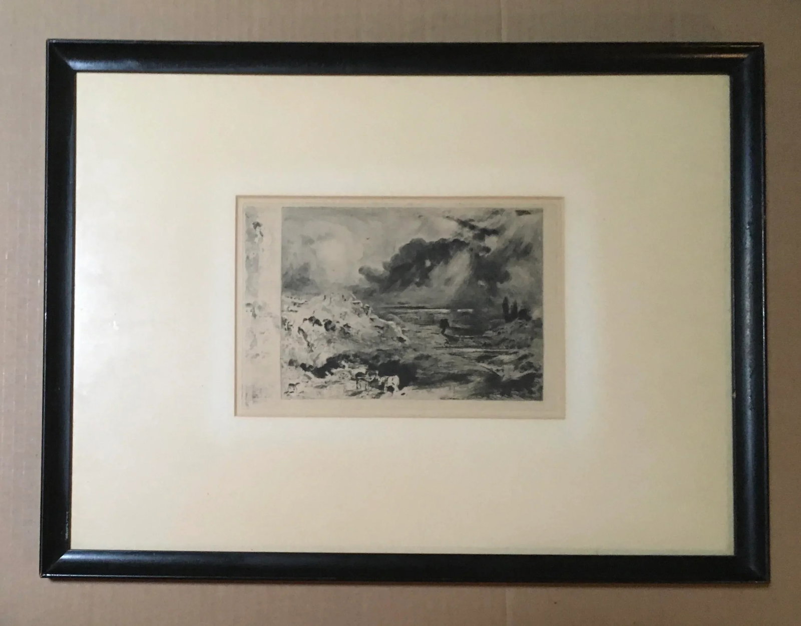 Framed Felix Hilaire Buhot Drypoint Etching "L'Orage (The Storm)", 1879 - 6