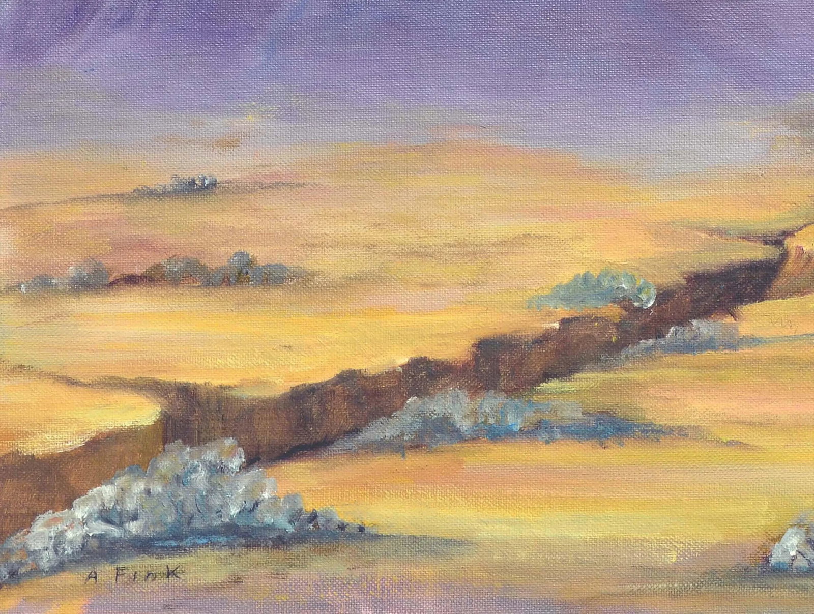 Mid Century Landscape -- Purple Desert Mountain by Alice M. Fink - 3