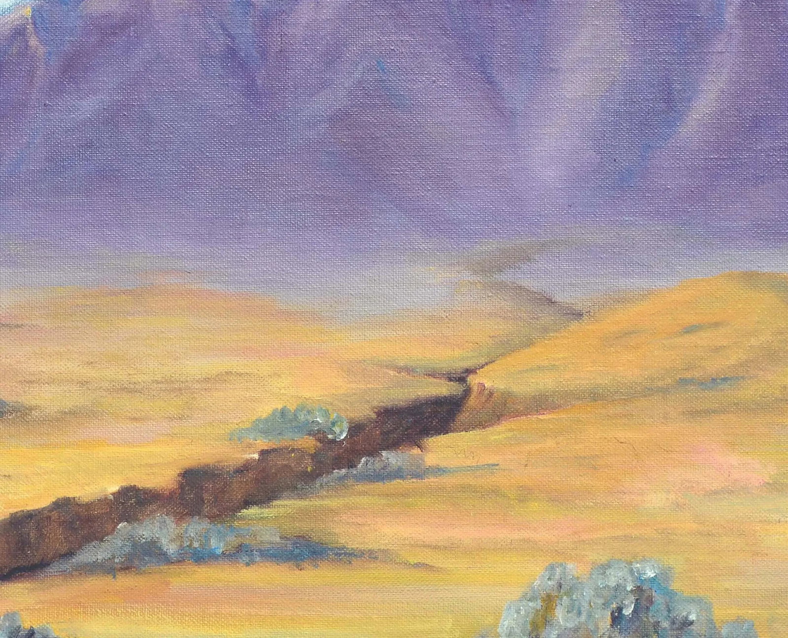 Mid Century Landscape -- Purple Desert Mountain by Alice M. Fink - 5