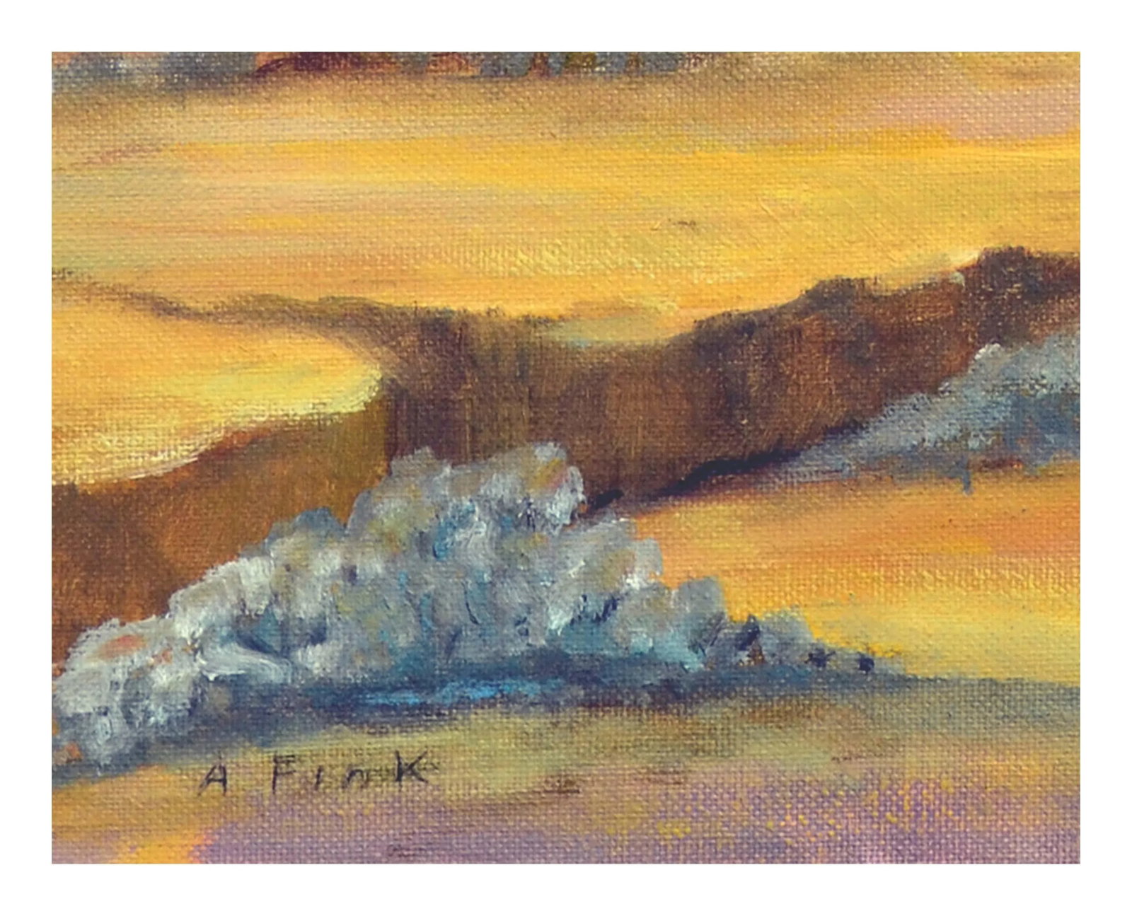 Mid Century Landscape -- Purple Desert Mountain by Alice M. Fink - 8