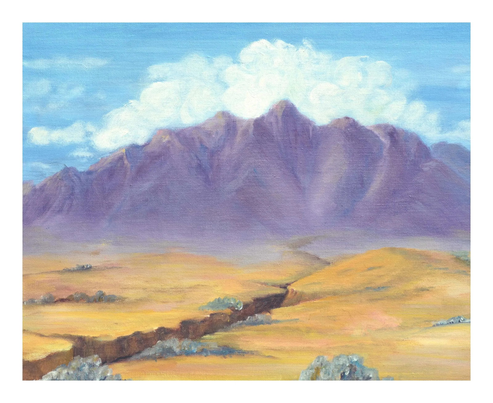 Mid Century Landscape -- Purple Desert Mountain by Alice M. Fink - 9