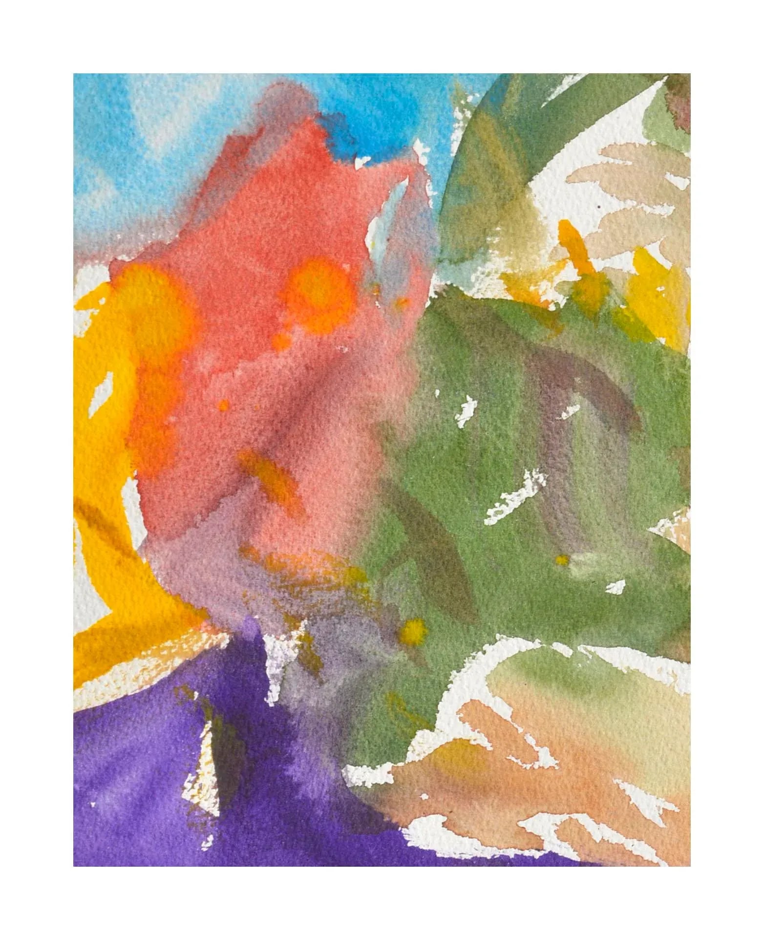 Vintage Abstract Landscape Watercolor by Les Anderson - 2