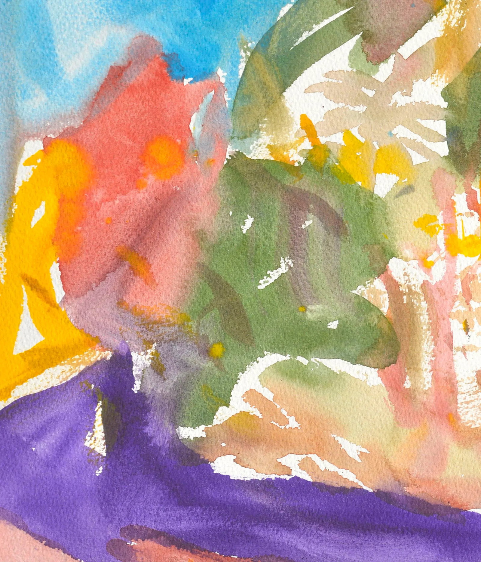 Vintage Abstract Landscape Watercolor by Les Anderson - 3