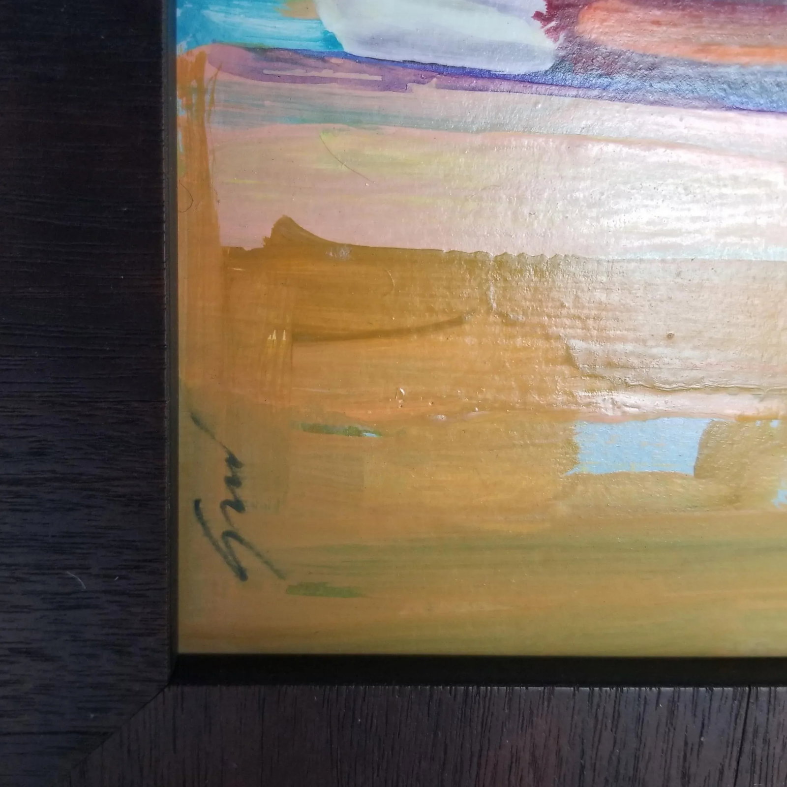 1980s Coastal Scene Painting, Framed - 4