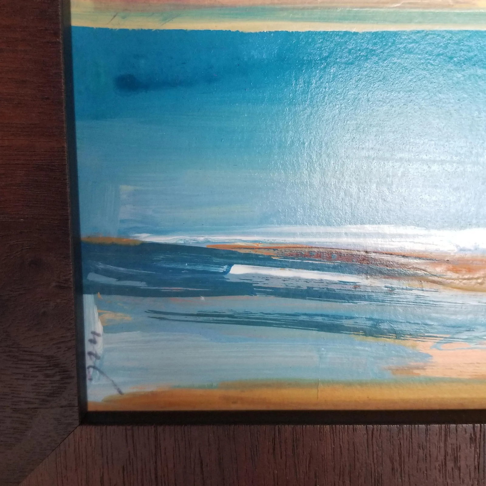 1980s Coastal Scene Painting, Framed - 4