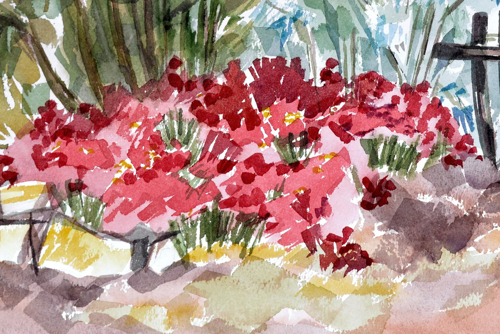 Garden Flowers in Bloom Landscape by Doris Warner - 3