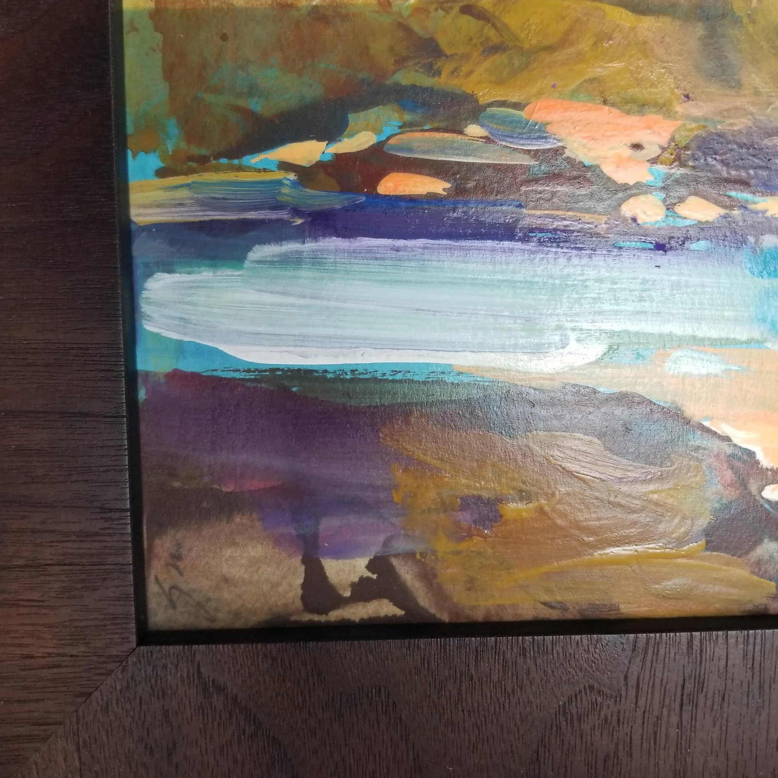 1980s Coastal Scene Painting, Framed - 3