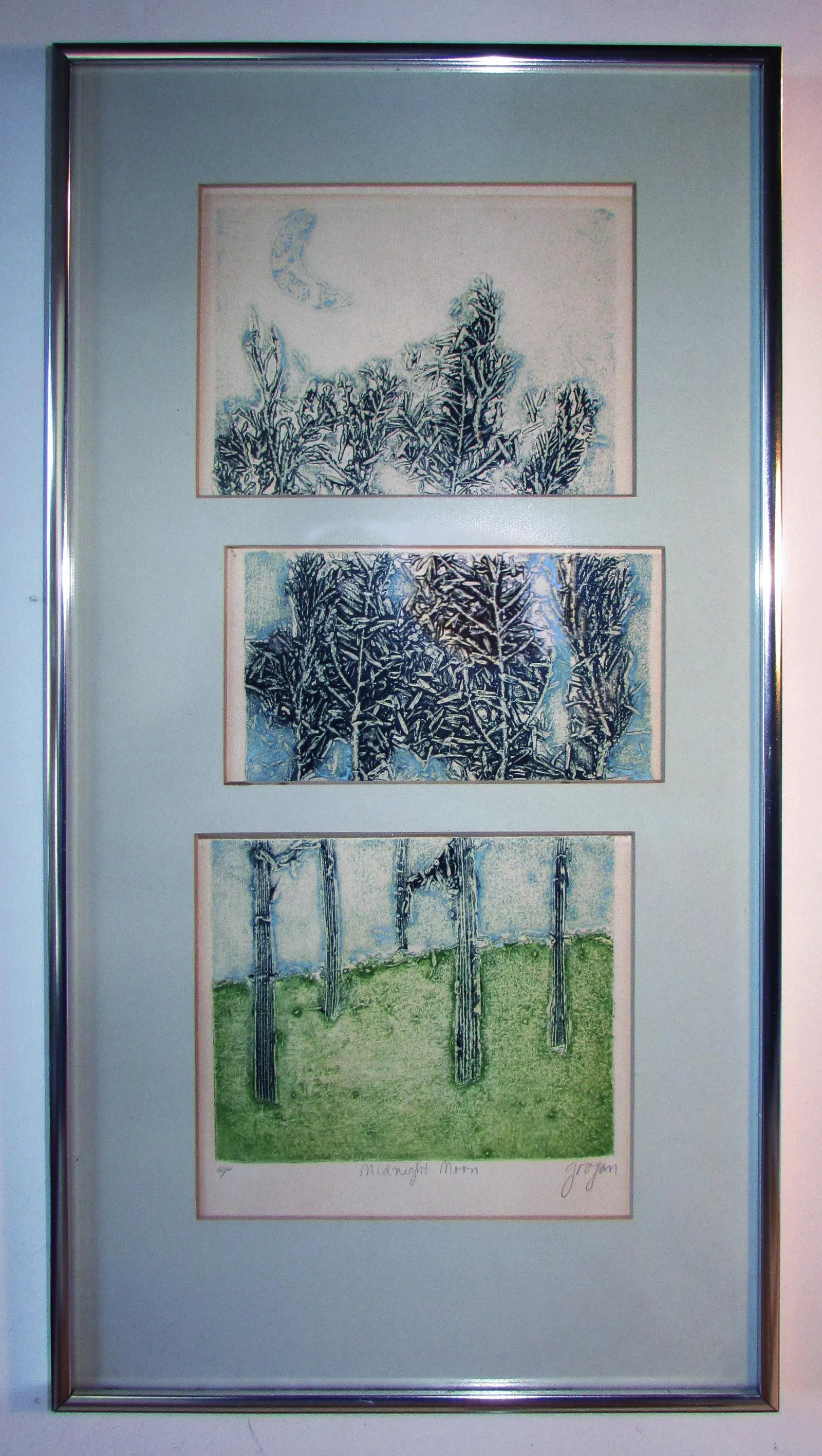 Original Forest Etching Circa 1970s - 2