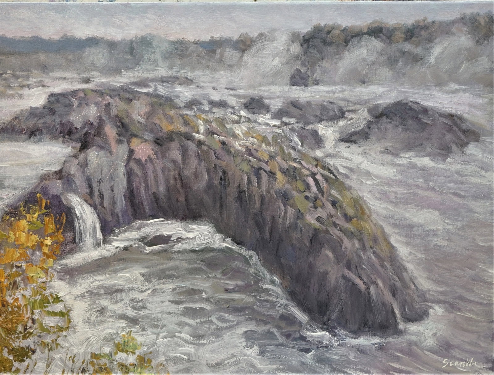 Sean Wu Original Oil Landscape Painting of Potomac River in Maryland: This is a oil landscape of Potomac River in Maryland Condition: Imperfections: No Imperfections Condition Notes: brand new Origin: United States Materials & Techniques: Canvas, Oil Paint Details: