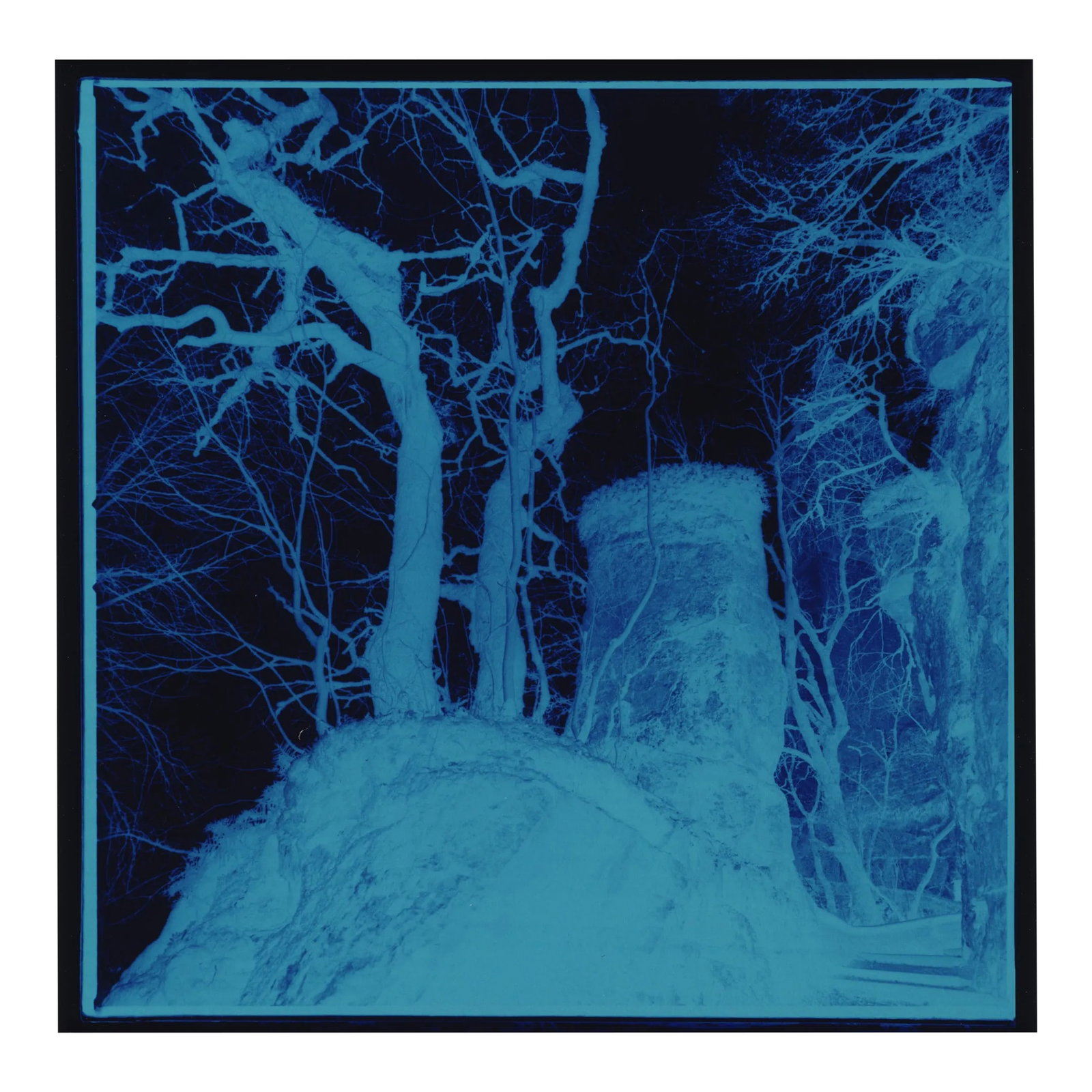 Landscape Cibachrome Photograph "Rocamadour" 3/10 - 1992 by Jacques Cressaty: This photograph "Rocamadour" 3/10 1992 is part of a seven year project undertaken by San Francisco based artist Jacques Cressaty from 1989 to 1996. The project was to photograph a different area of hi