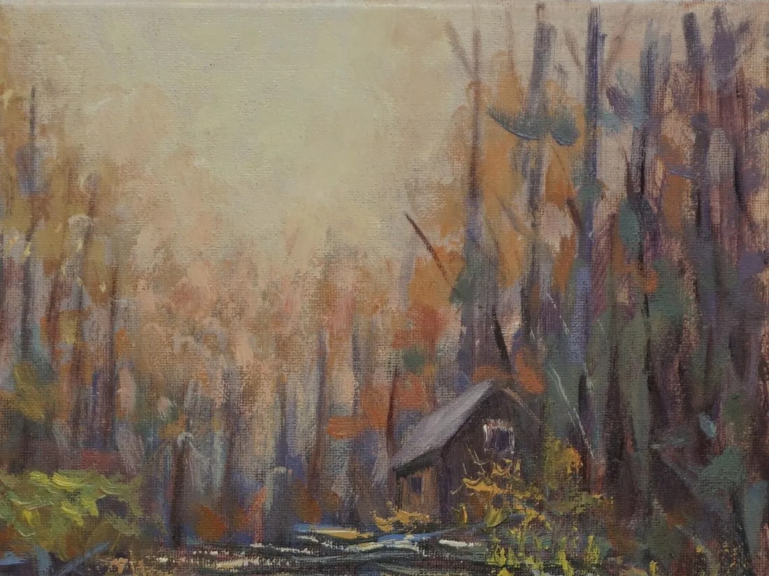 Sean Wu Impressionist Style Original Oil Painting of Fall Creek - 2