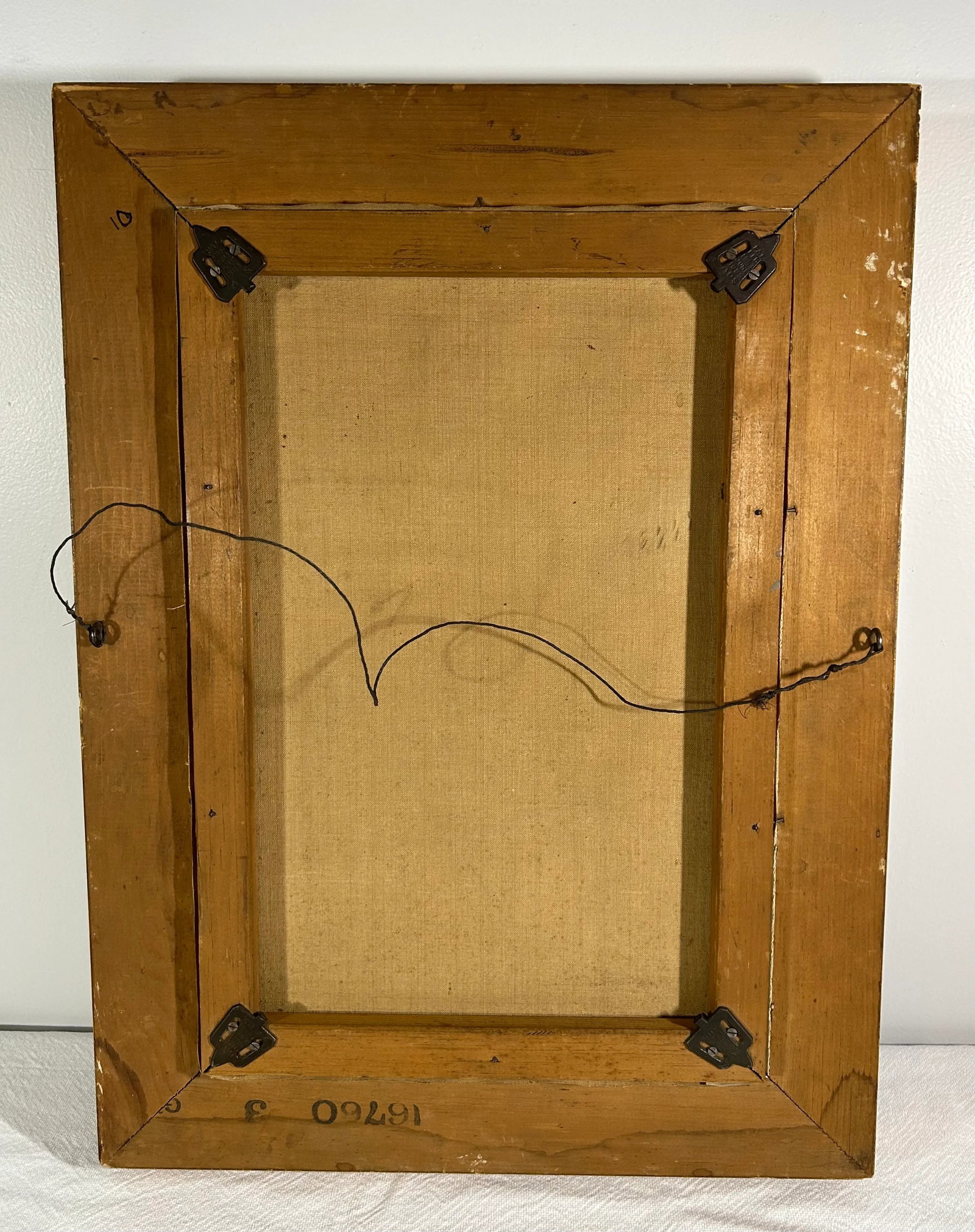 Antique Landscape Painting in Period Lemon Gold Gilt Frame - 10