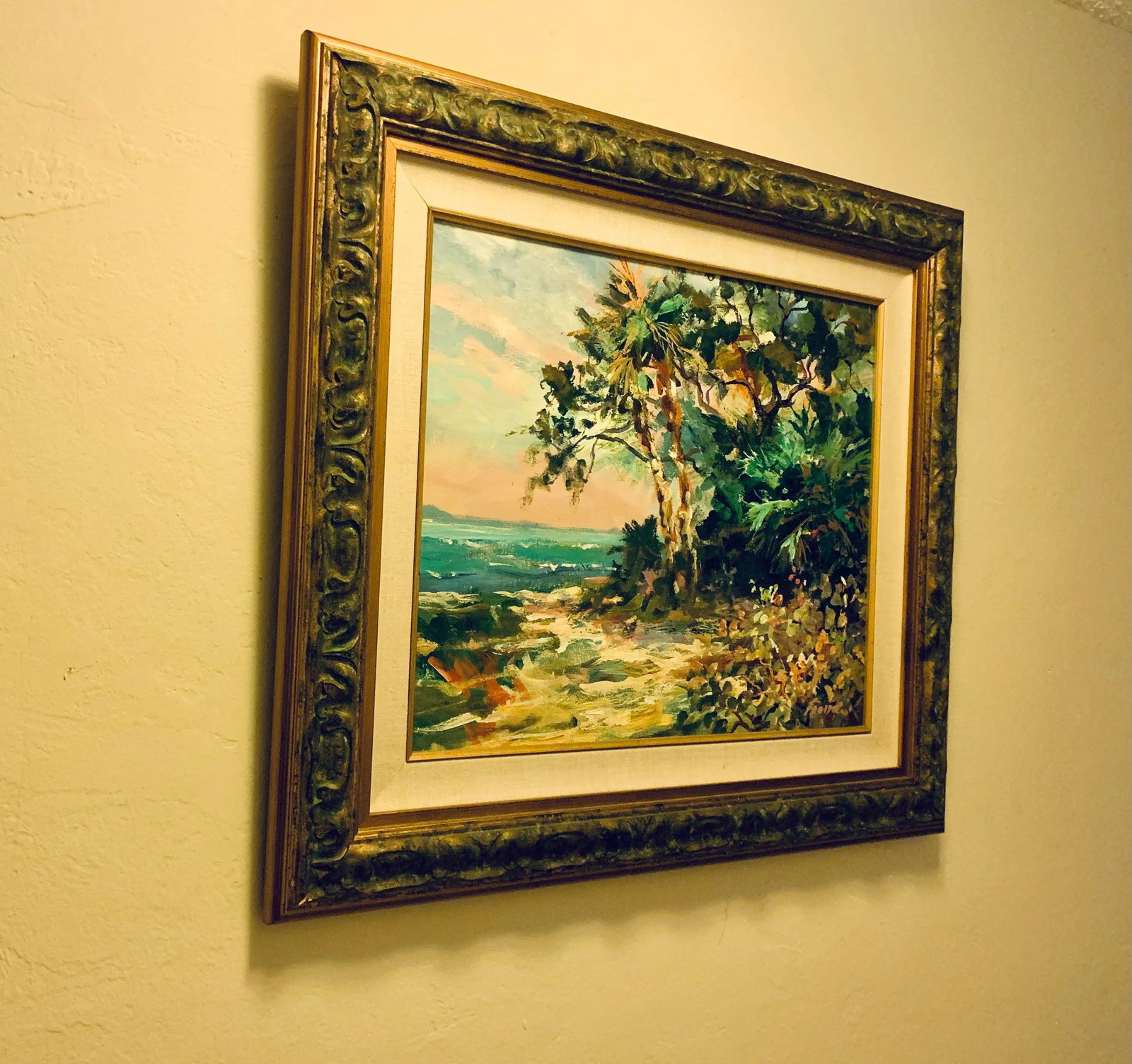 Original Oil on Canvas of Beach Scene Hand Signed by Art Fronckowiack - 3