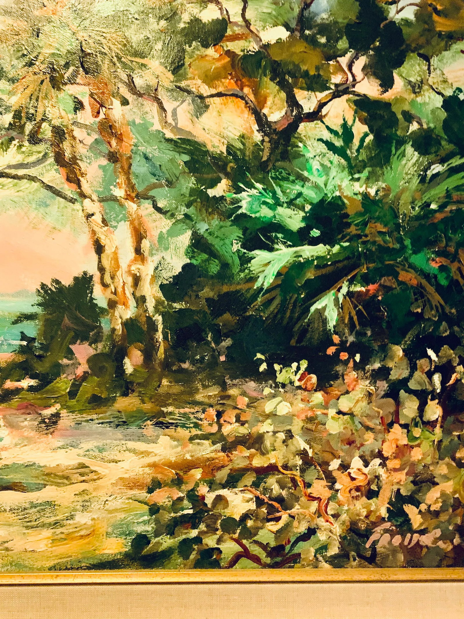 Original Oil on Canvas of Beach Scene Hand Signed by Art Fronckowiack - 4