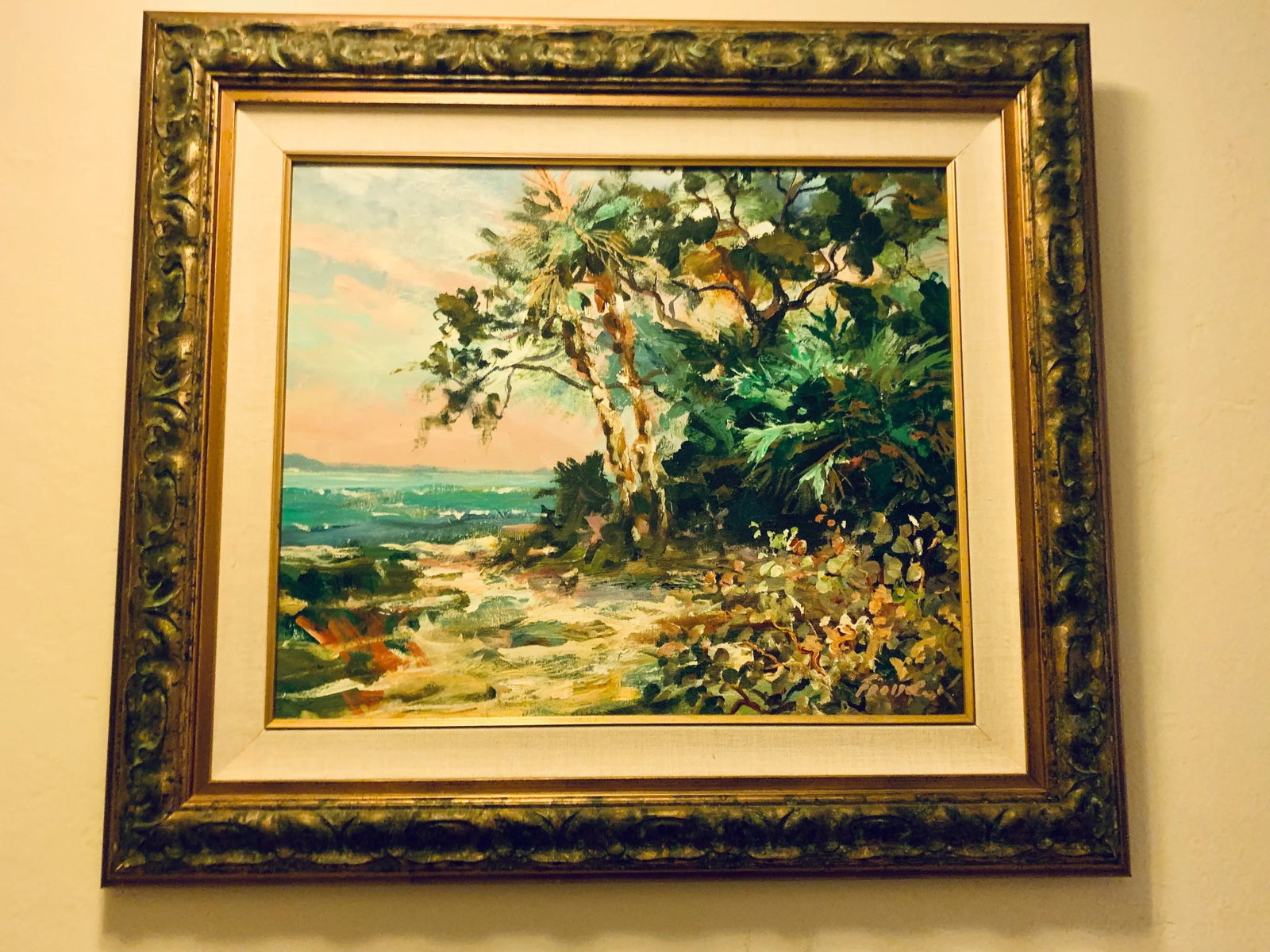 Original Oil on Canvas of Beach Scene Hand Signed by Art Fronckowiack - 8