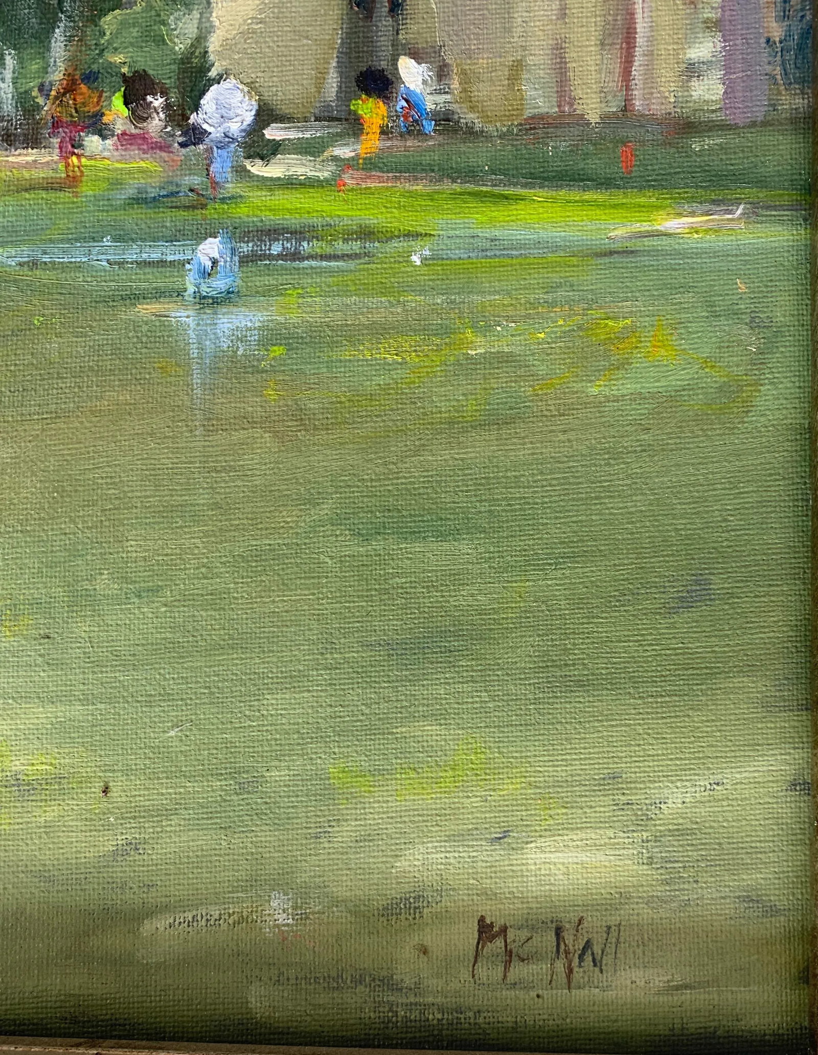 2008 Walter McNall Acrylic Painting on Board "April Showers" at the Huntington Library - 3