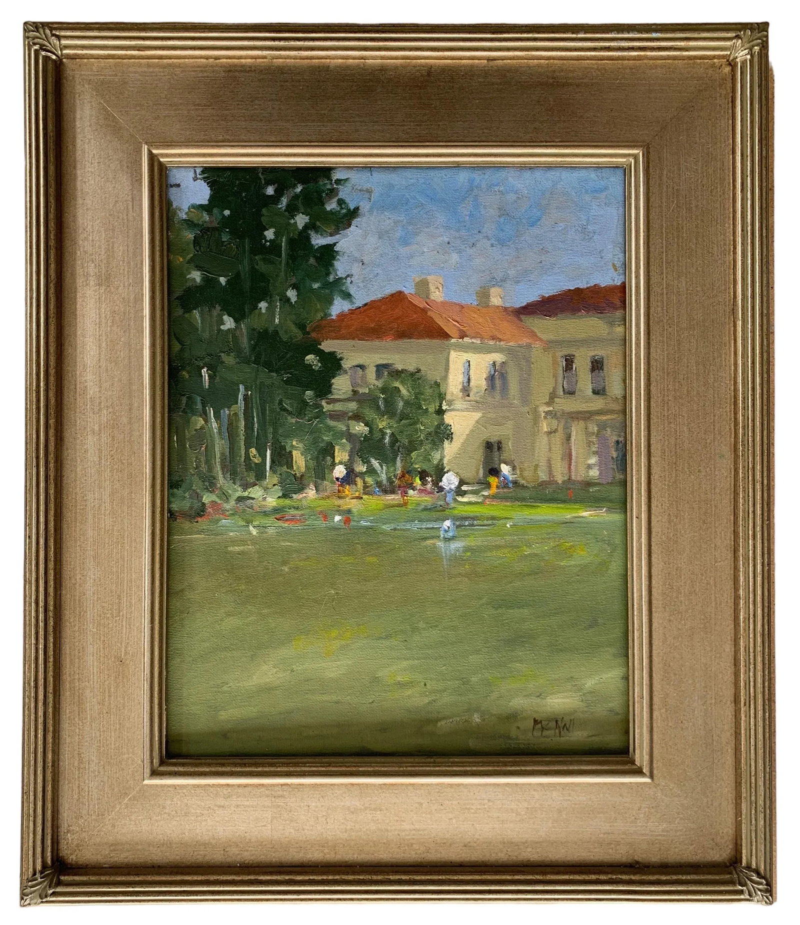 2008 Walter McNall Acrylic Painting on Board "April Showers" at the Huntington Library - 9