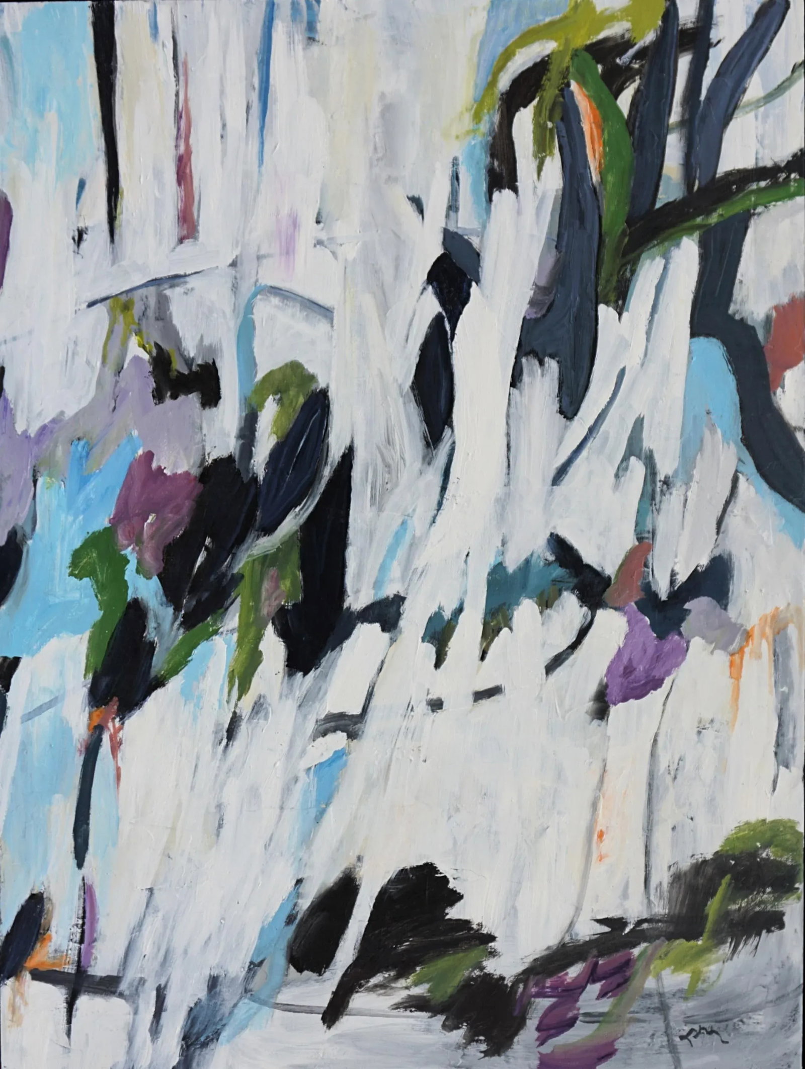 "Coming to Agreement" Contemporary Abstract Acrylic Painting by Laurie MacMillan, Framed - 6