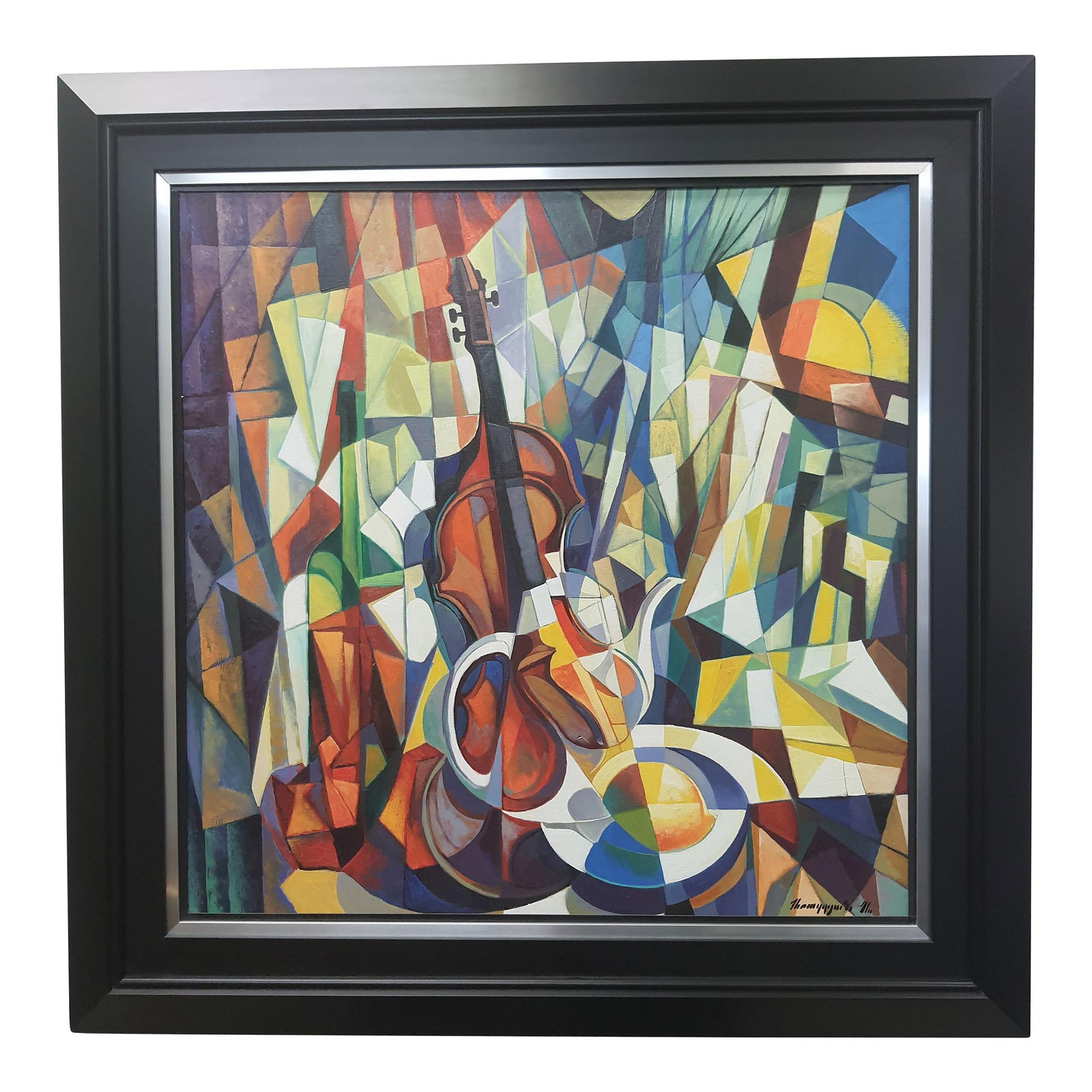 "Still Life" Original Painting on Canvas Artsrum Asatryan: Original Oil on Canvas Painting. Unique style Created 2020. Comes with original COA. Beautiful Cubism style painting,unique in style done in vibrant colors and signed by artist. This is a wonderful pi