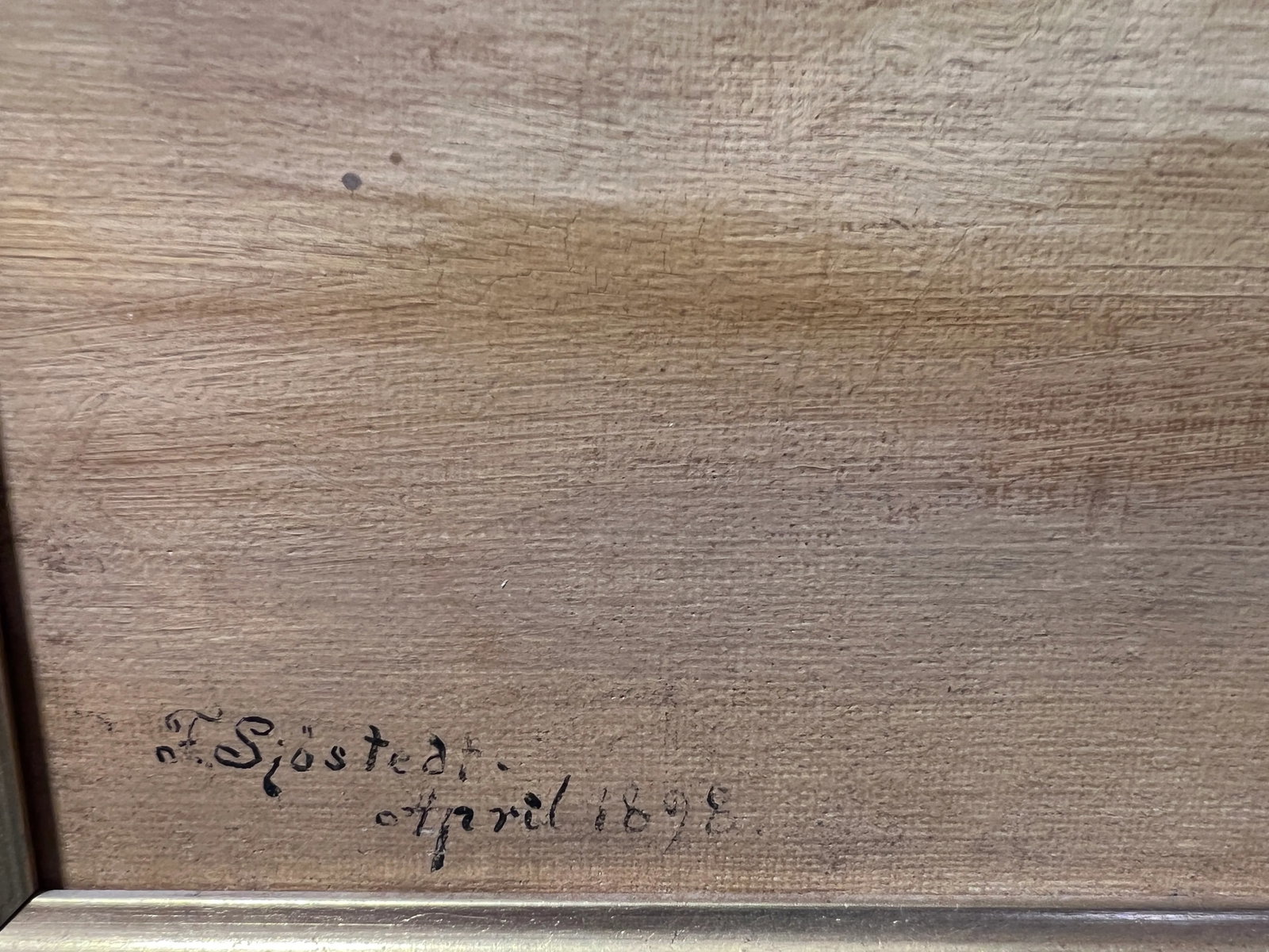 1898 Scandinavian Artist F. Sjostedt Antique Oil Painting on Canvas, Still Life - 4