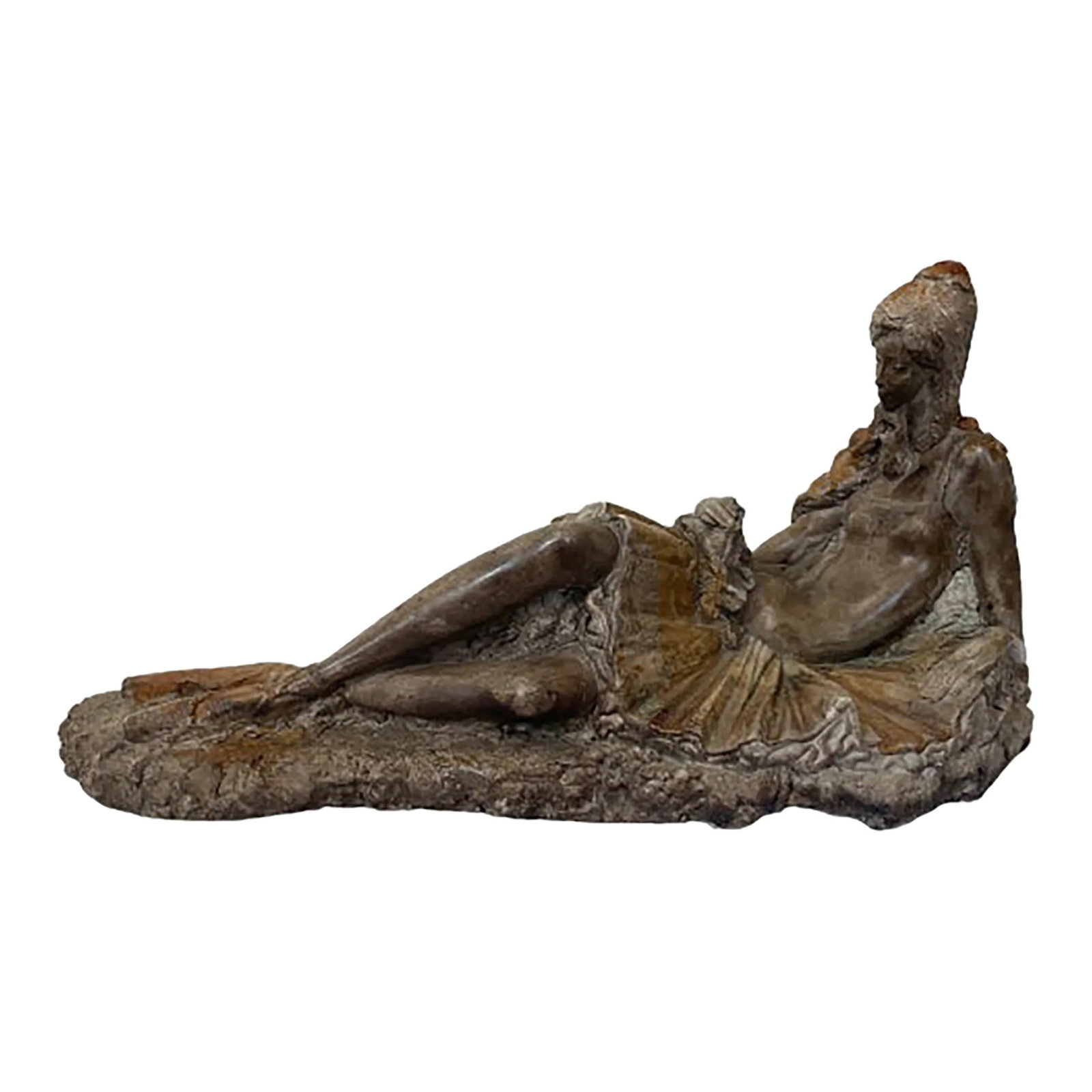 1970s Atilla Tivadar Sculpture, the Ballerina: Stunning cast stone textural and expressive Ballerina sculpture by San Francisco artist Attila Tivadar (American, 1926-1996), from Attila's Bay Shore Studio in San Francisco. The smooth figure