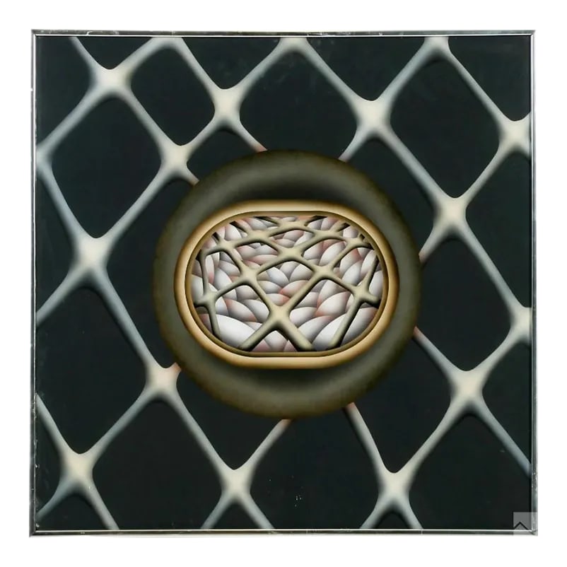 1979 Paul Pinzarrone Op Art Painting Airbrush Acrylic on Lucite Board Framed (1 of 8)