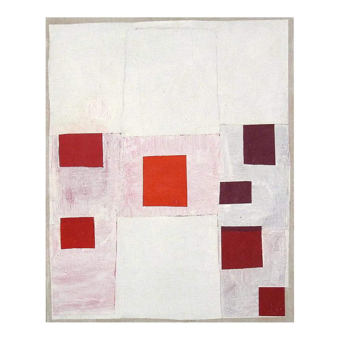 Contemporary Abstract Oil on Linen Painting "Then & Now" by Jean Feinberg: Oil on linen. Edition: Unique. Unframed. Feinberg works with a variety of techniques and mediums, including painting, paper collage and installation. Her process results in abstract paintings, her